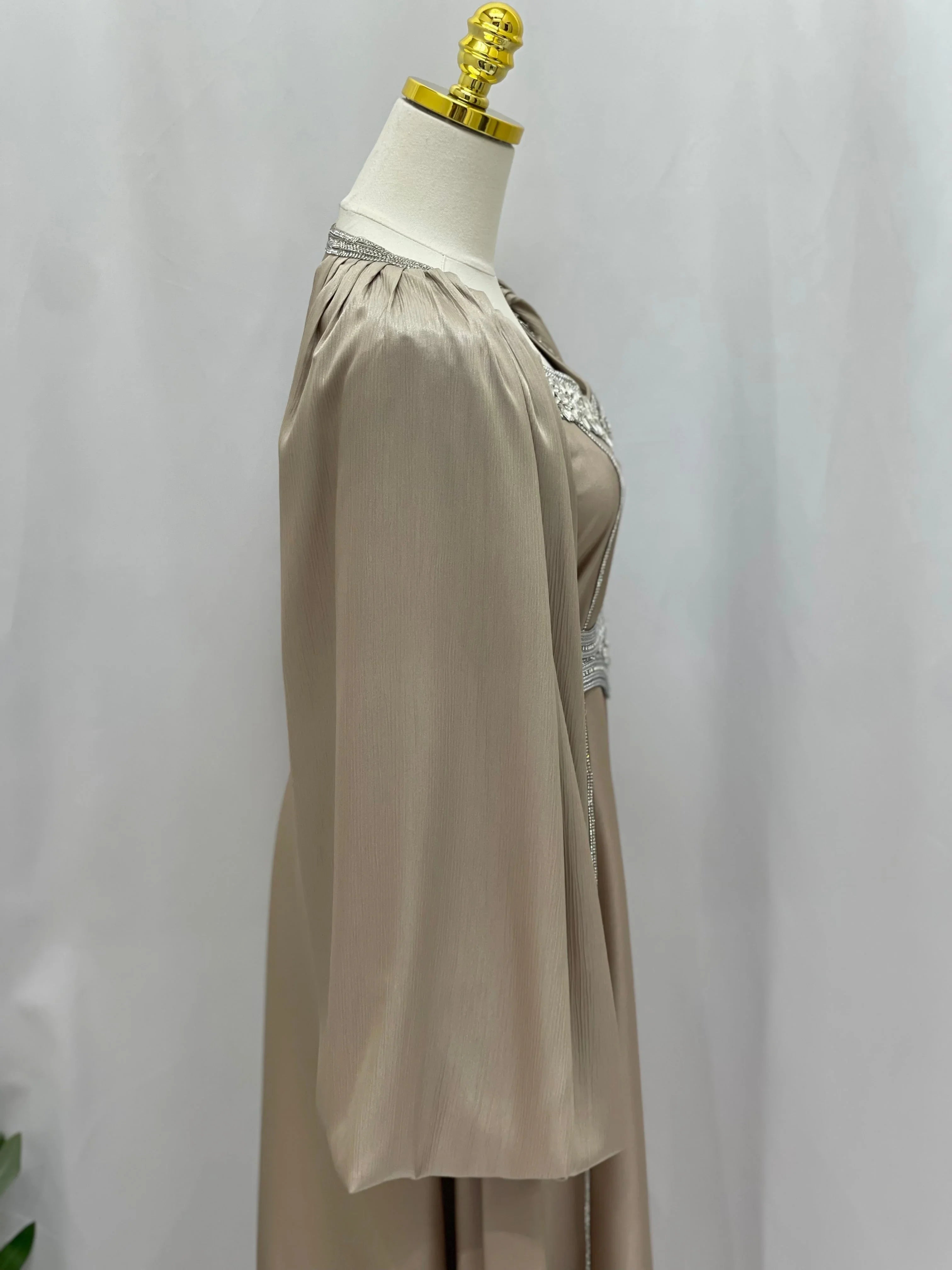 Ameera Fancy Kaftan | Elegant Modest Dress with Belt - Palestinian Elegance