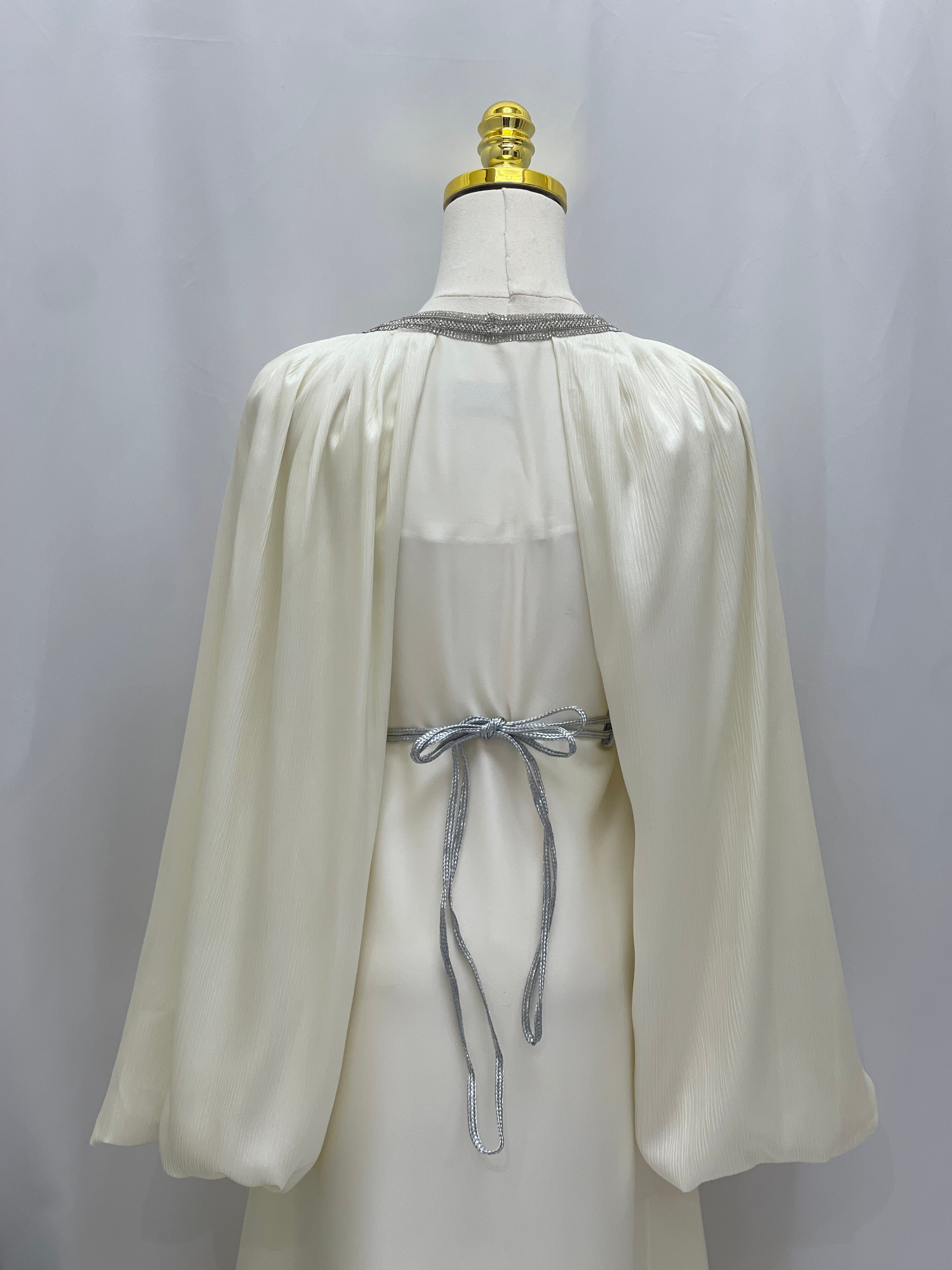 Ameera Fancy Kaftan | Elegant Modest Dress with Belt - Palestinian Elegance