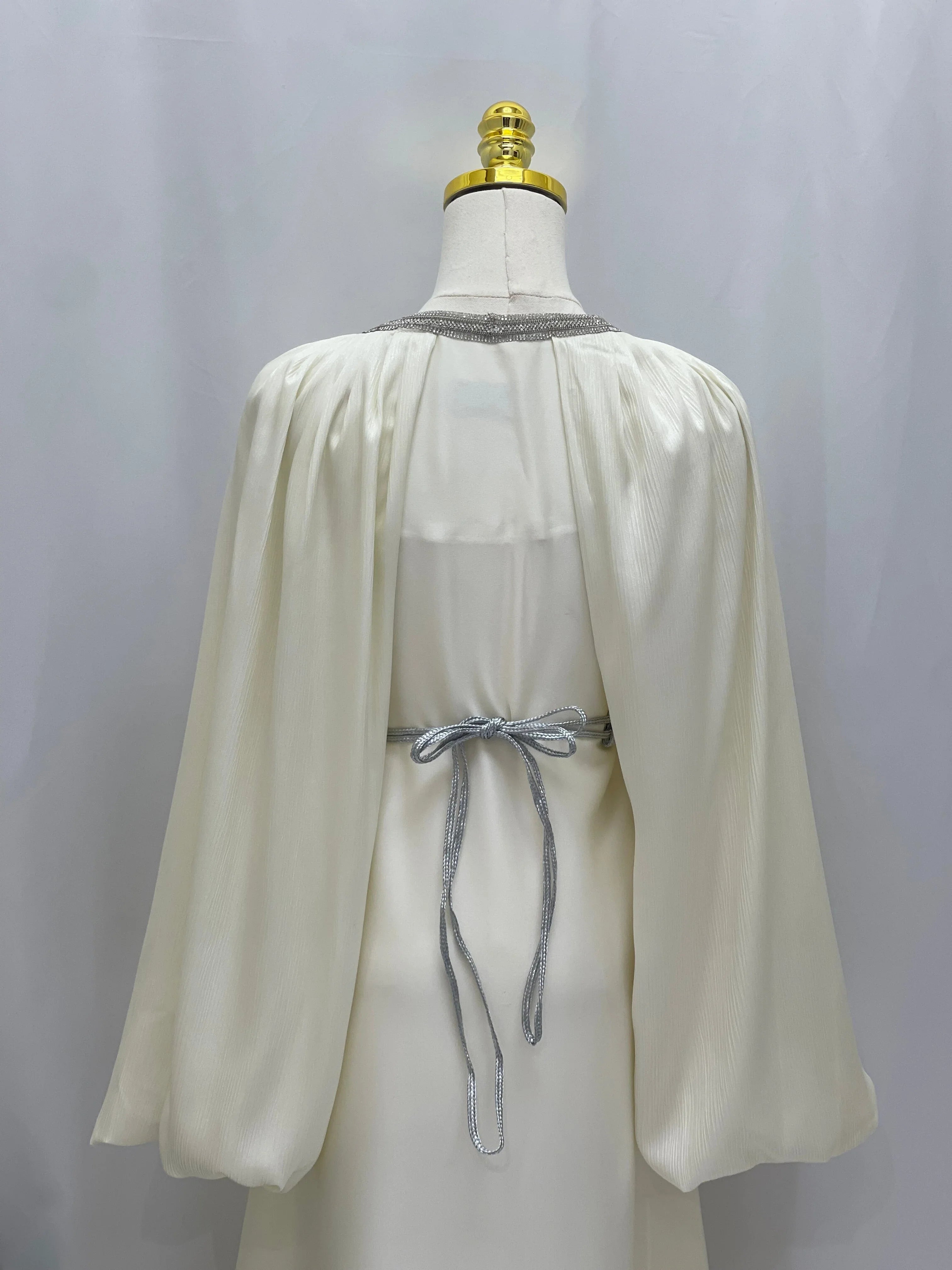 Ameera Fancy Kaftan | Elegant Modest Dress with Belt - Palestinian Elegance