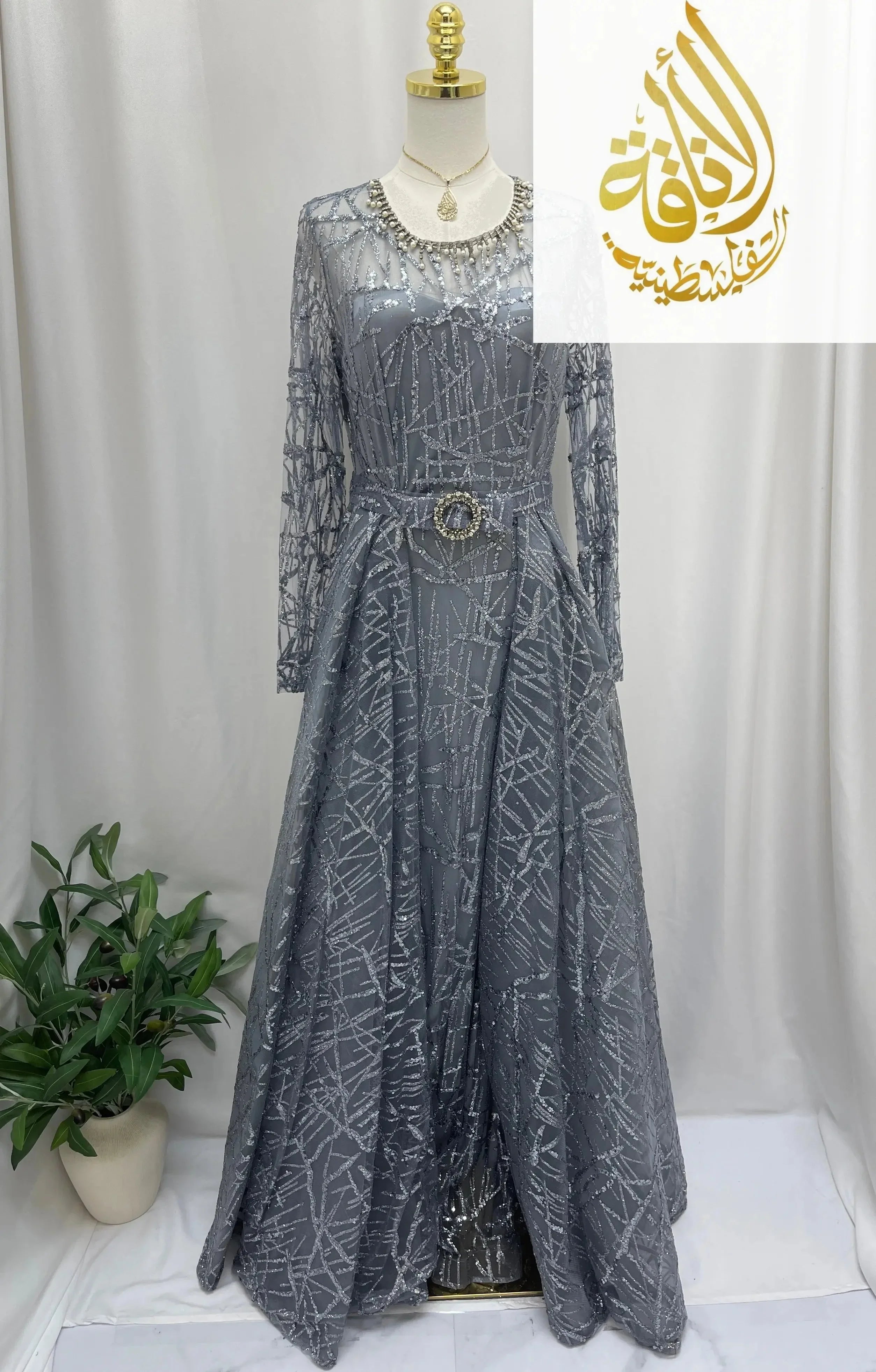 Amira Sparkle Gown Palestinian Elegance