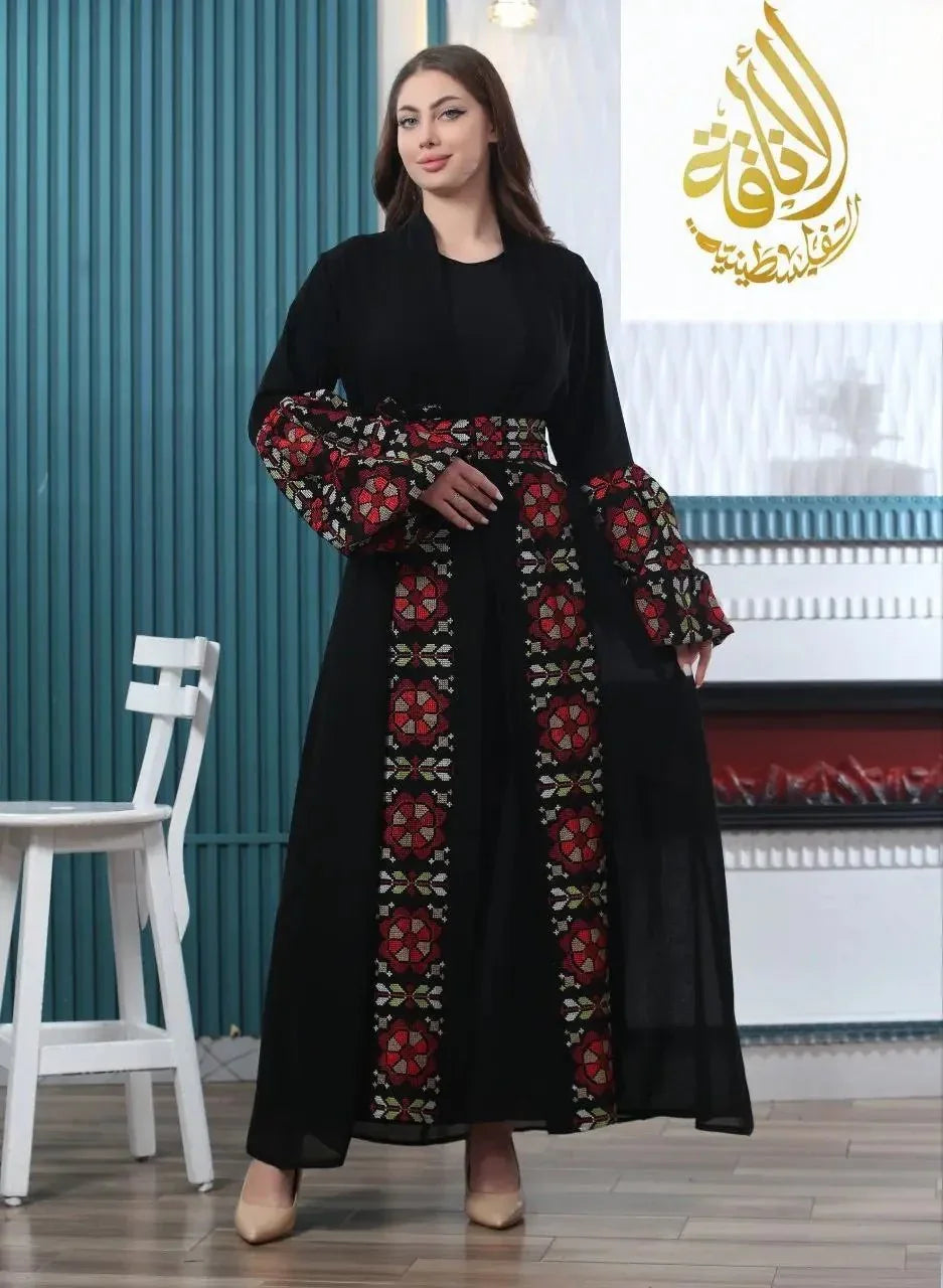 Atik Embroidered Bisht - Palestinian Elegance