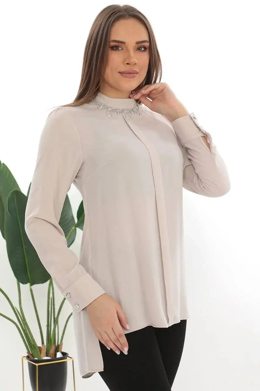 Rhinestone Blouse – Glamorous Elegance and Sparkling Style Palestinian Elegance