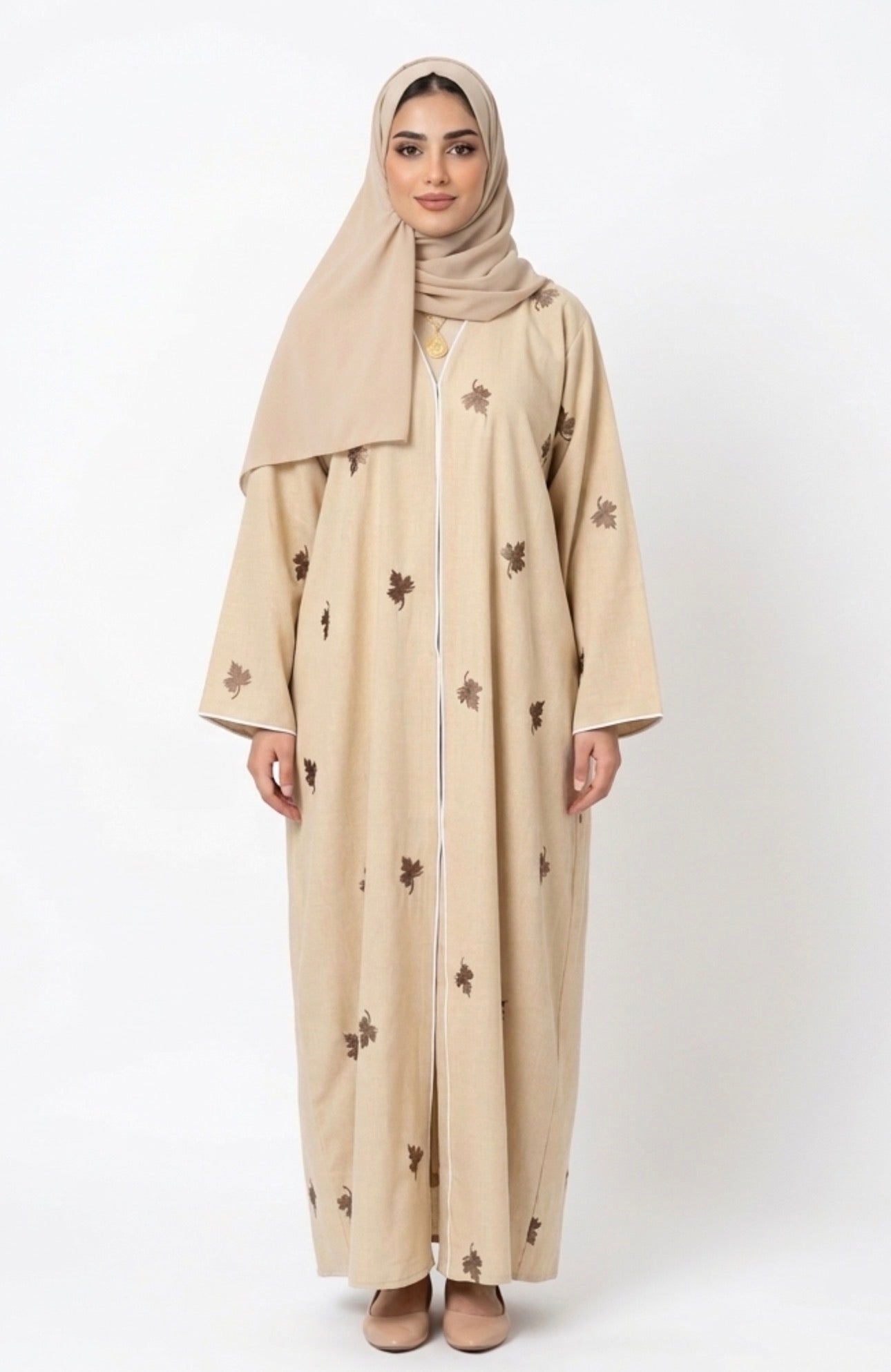 Desert Leaf Linen Dubai Abaya