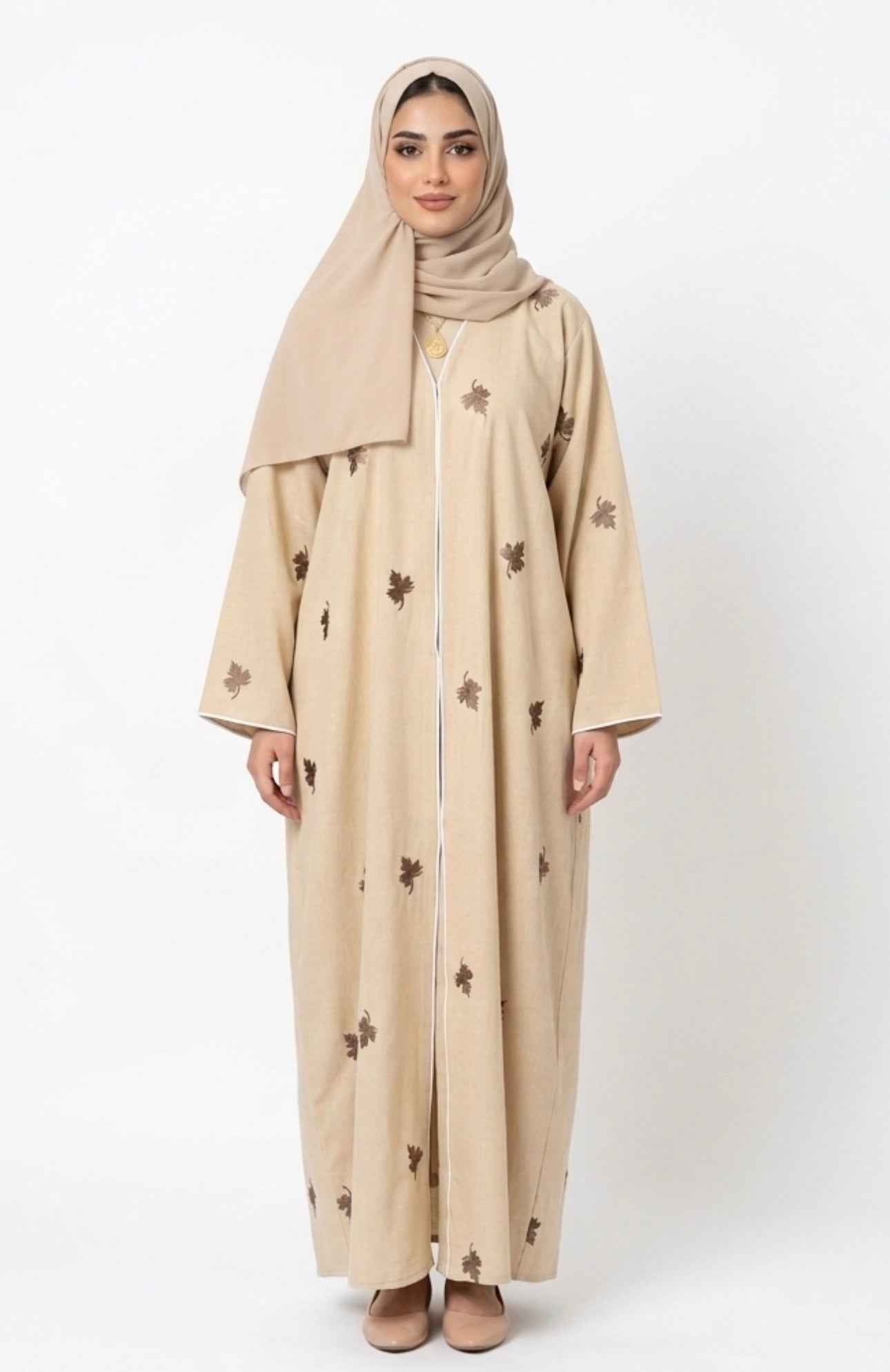 Desert Leaf Linen Dubai Abaya