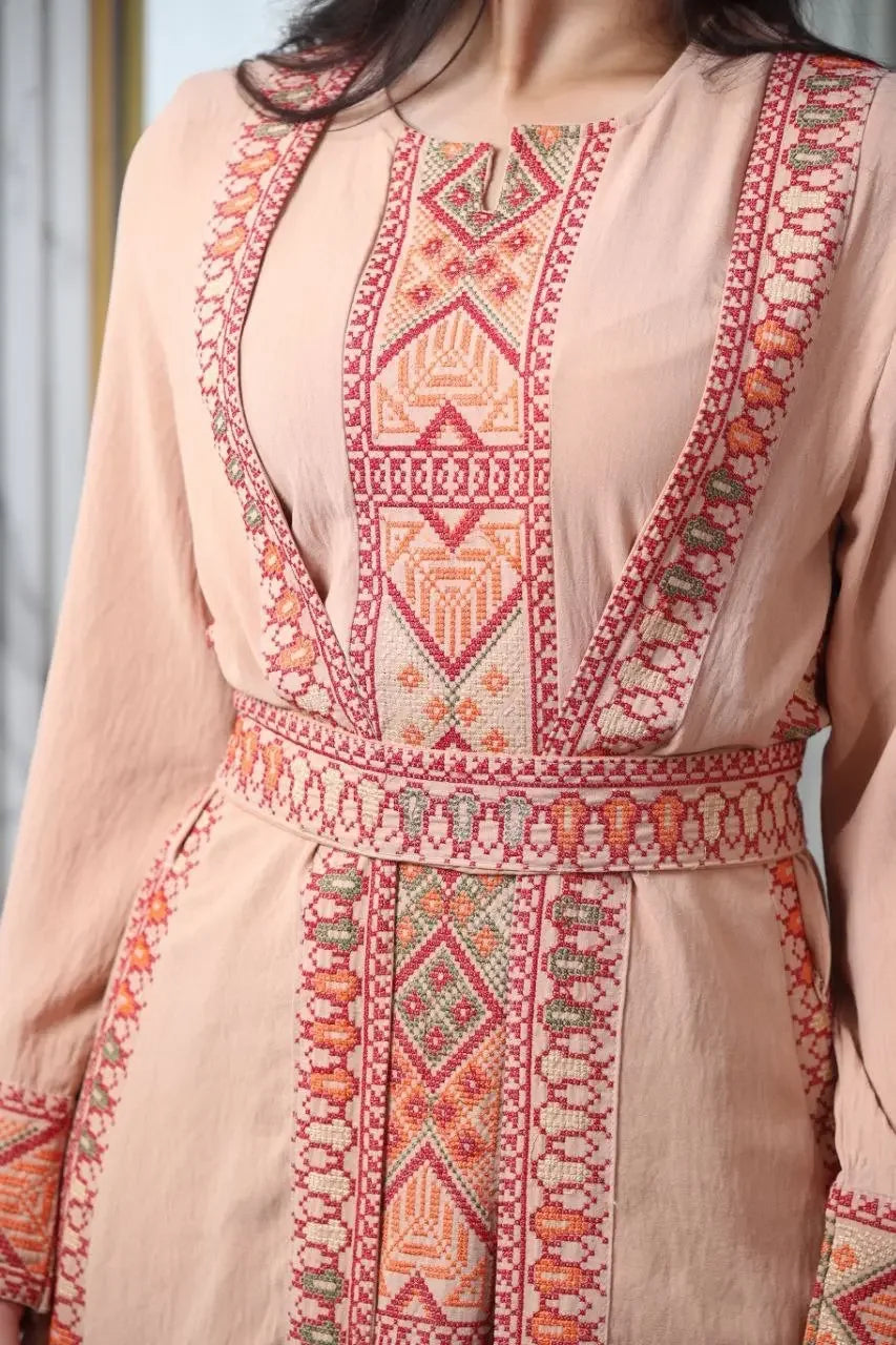 Simple Embroidery 2Pc Abaya: Elegance and Versatility in Modest Fashion Palestinian Elegance