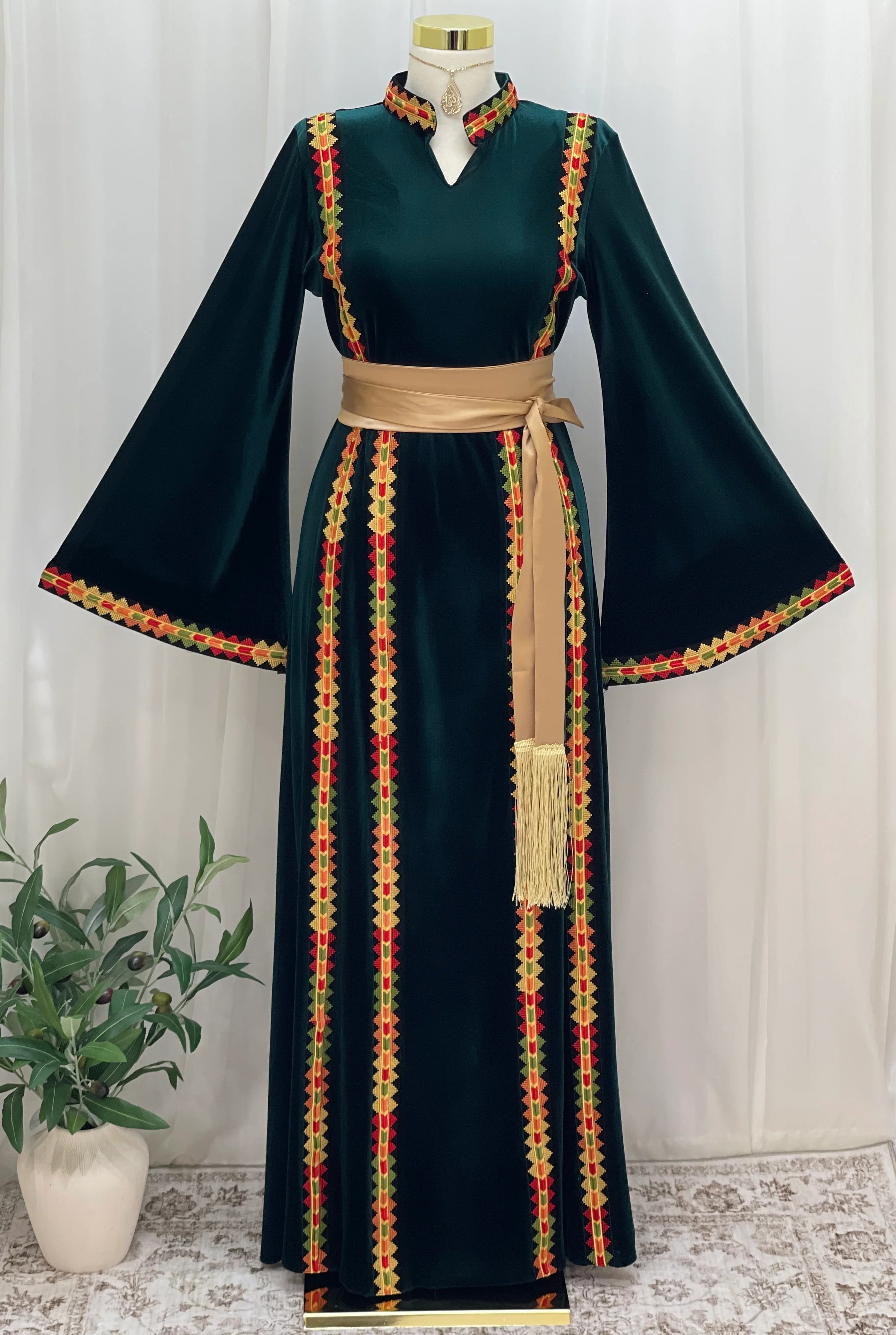 Manajel Grace Velvet Thobe - Palestinian Elegance