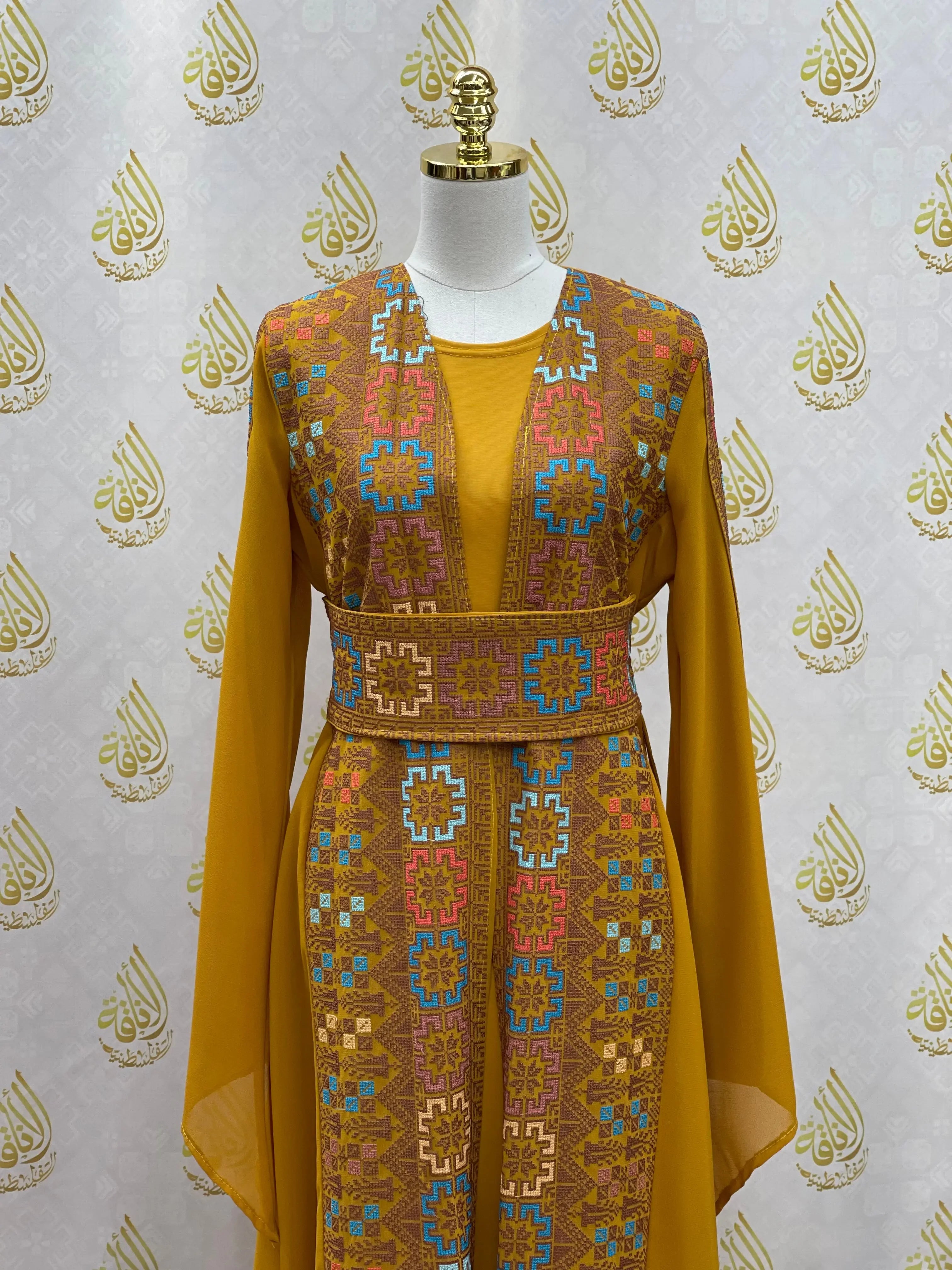 2pc Chiffon Embroidery Set: Elegant Sophistication and Comfort Palestinian Elegance