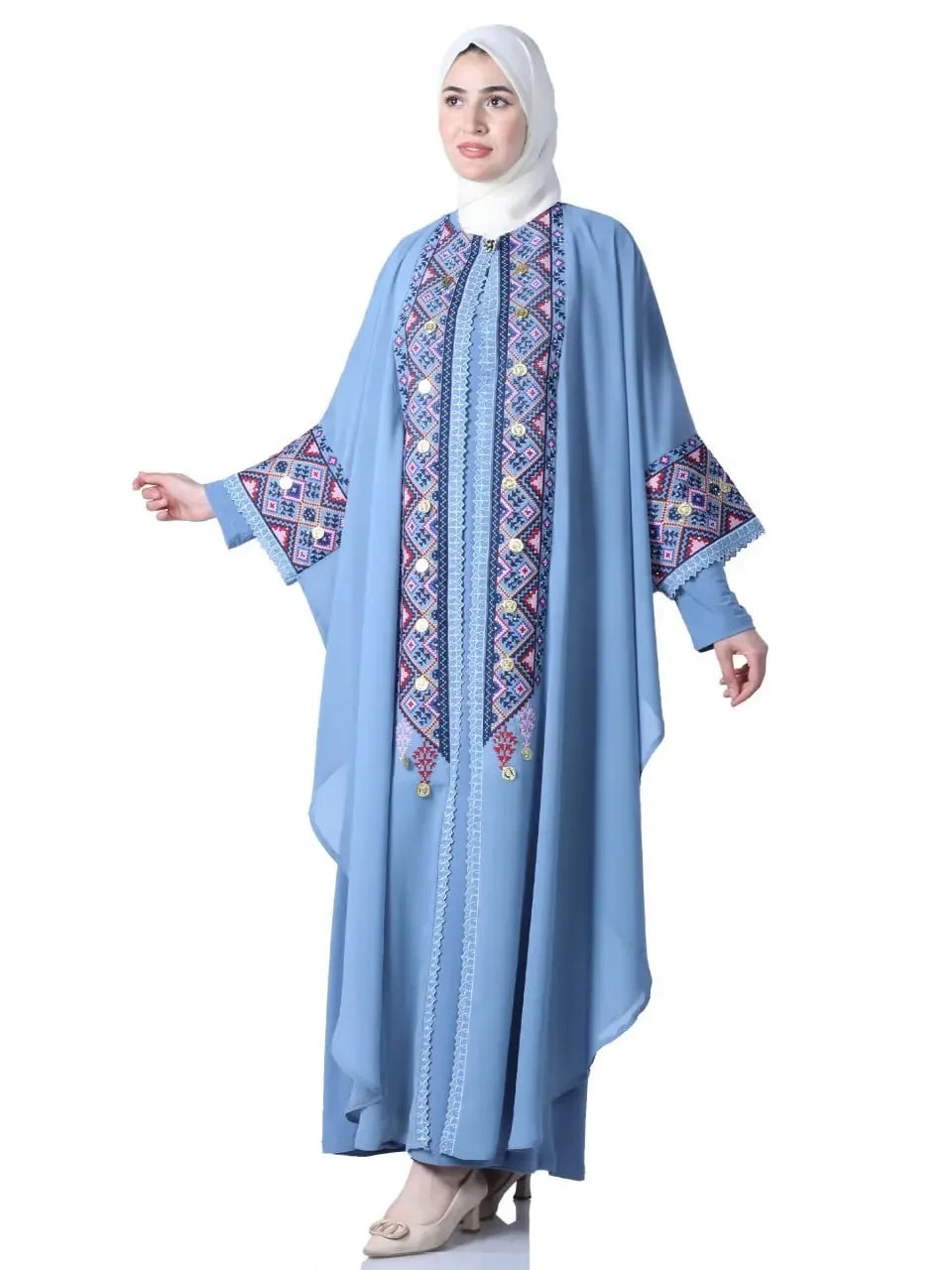 Butterfly Cut Embroidery Kaftan: Unique Elegance and Intricate Design Palestinian Elegance