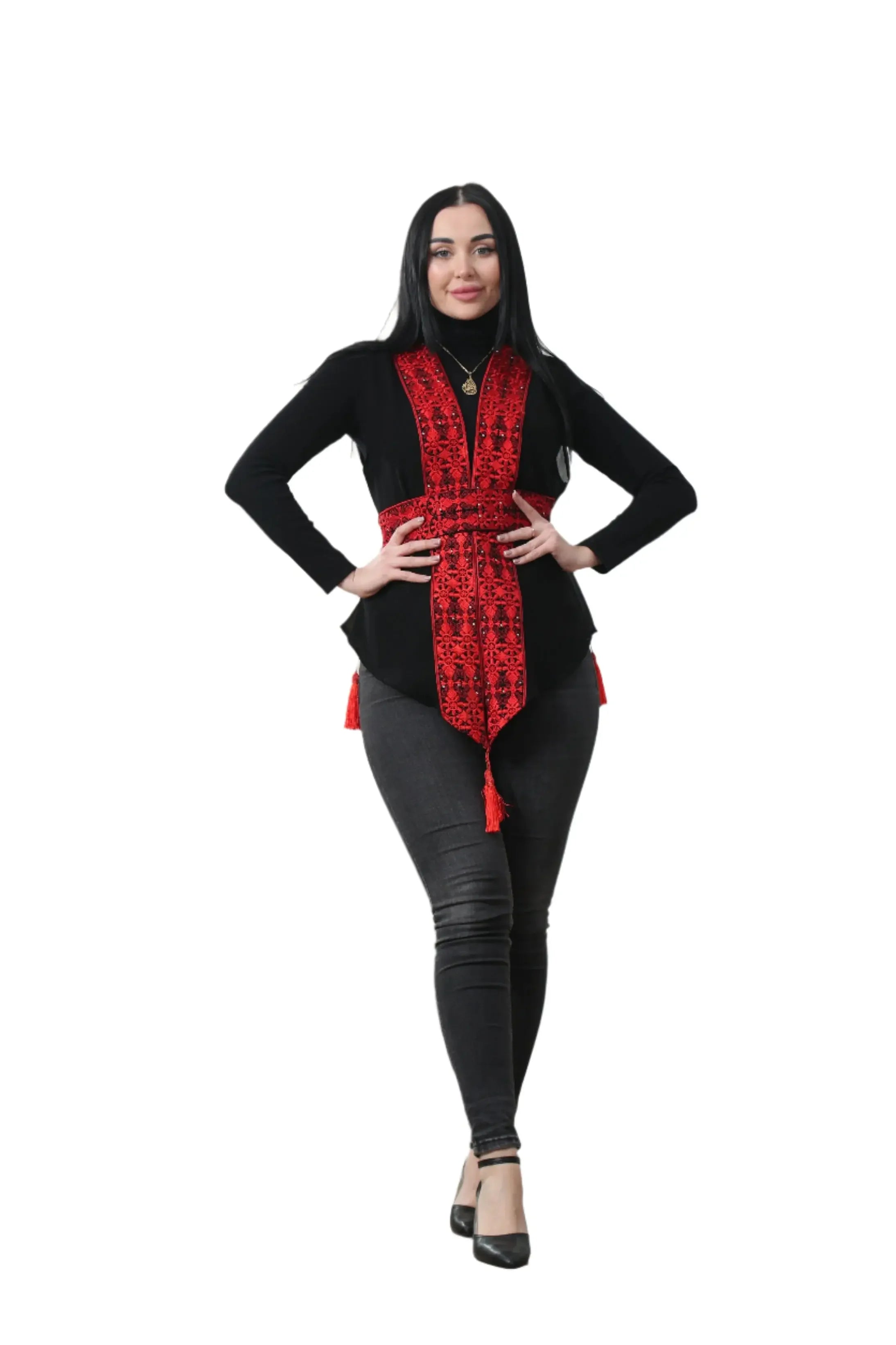 Chiffon Colorful Embroidered Vest - Vibrant & Stylish Layer Palestinian Elegance