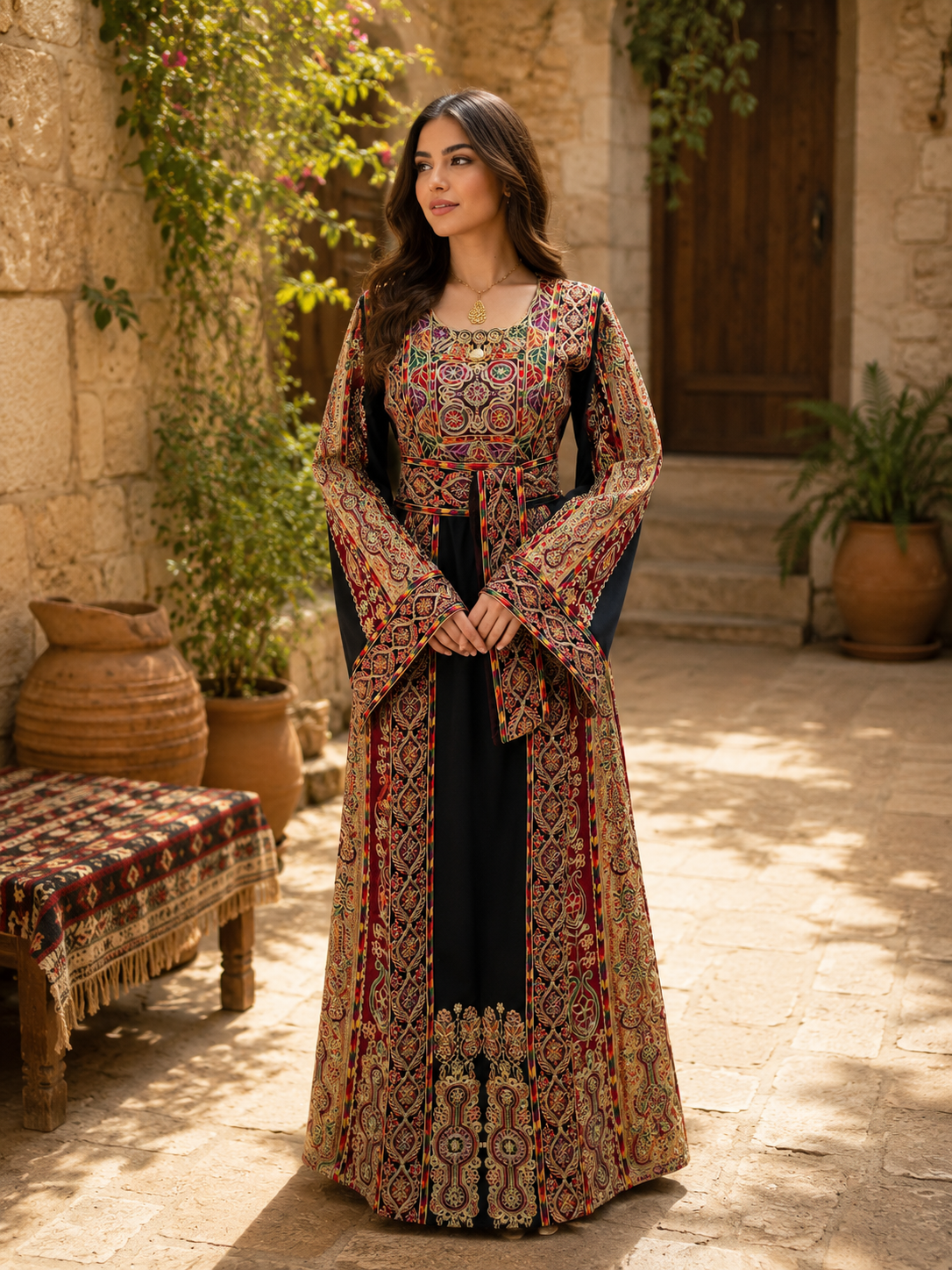 Karmel Queen Embroidered Thobe