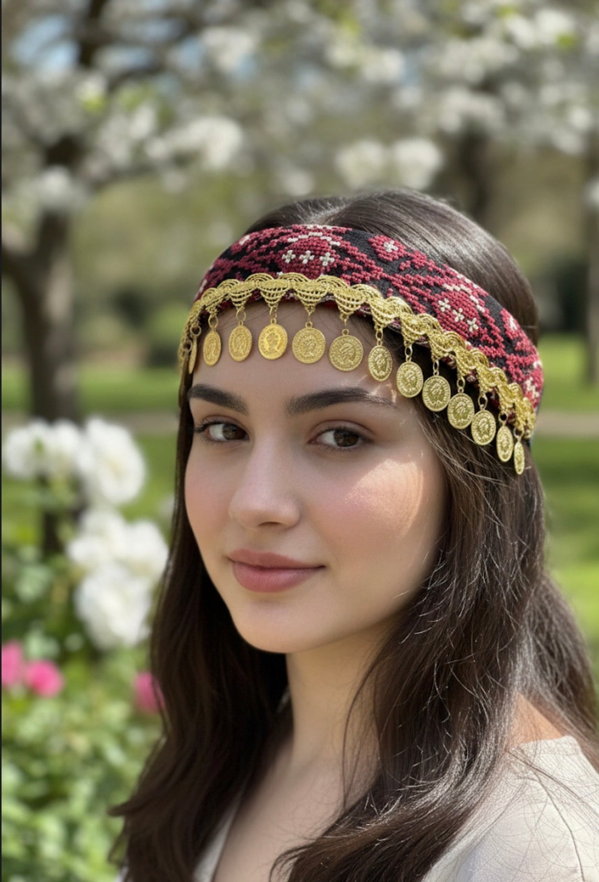 Golden Heritage Coin Headband - Palestinian Elegance