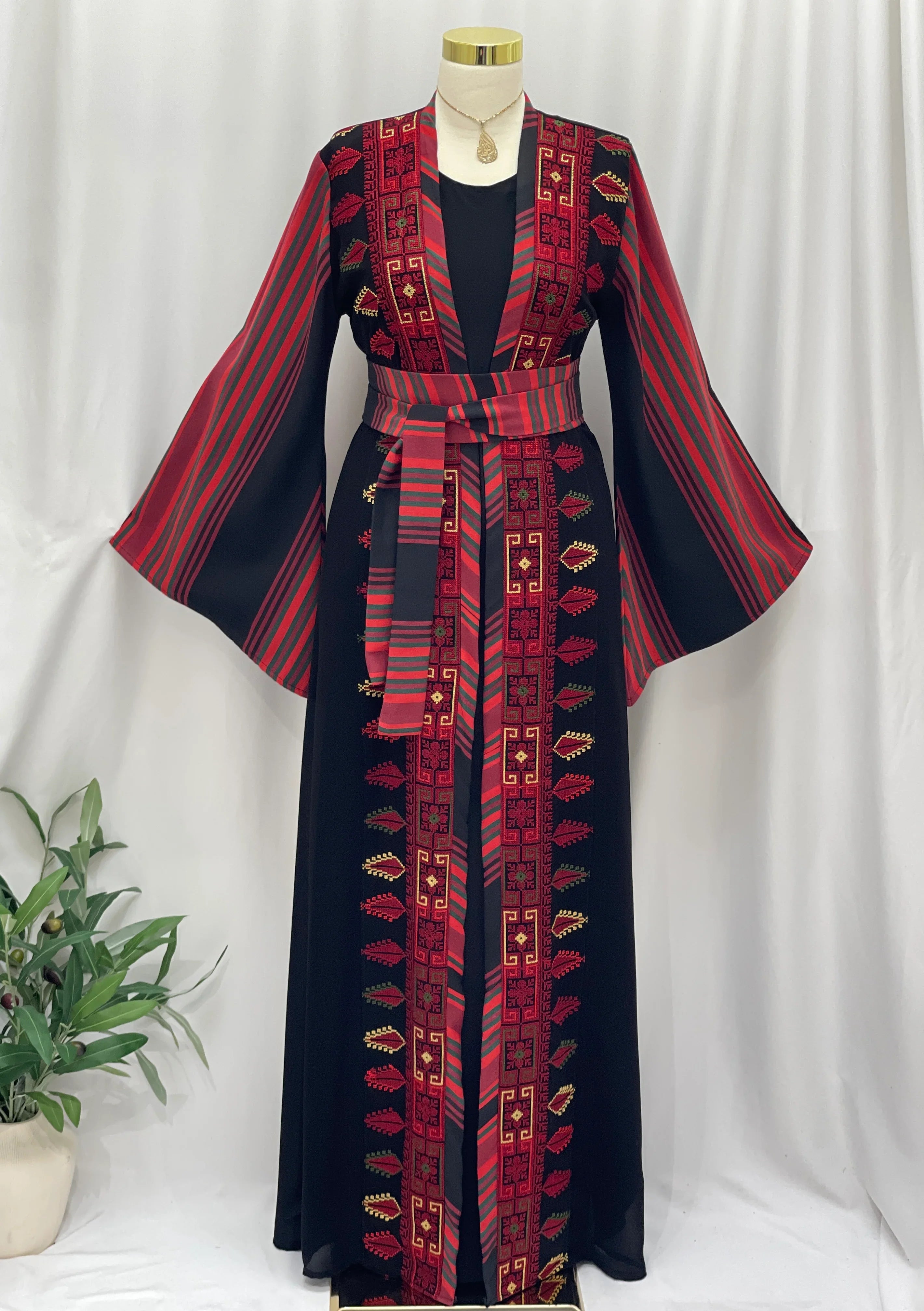 Majdal Heritage Embroidered Chiffon Piece - Cultural Grace