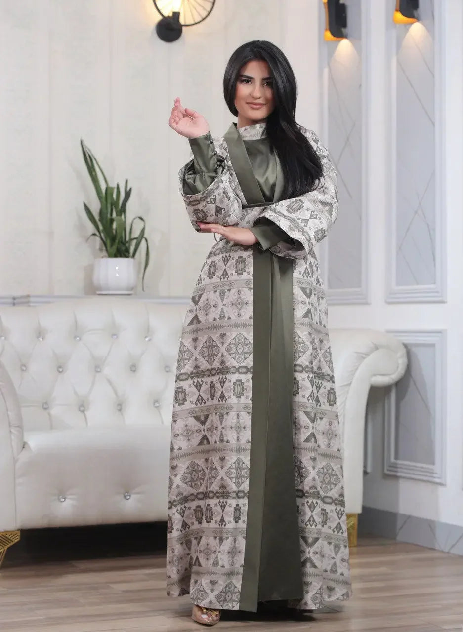 Satin Silk Kaftan: Luxurious Comfort and Elegant Style Palestinian Elegance