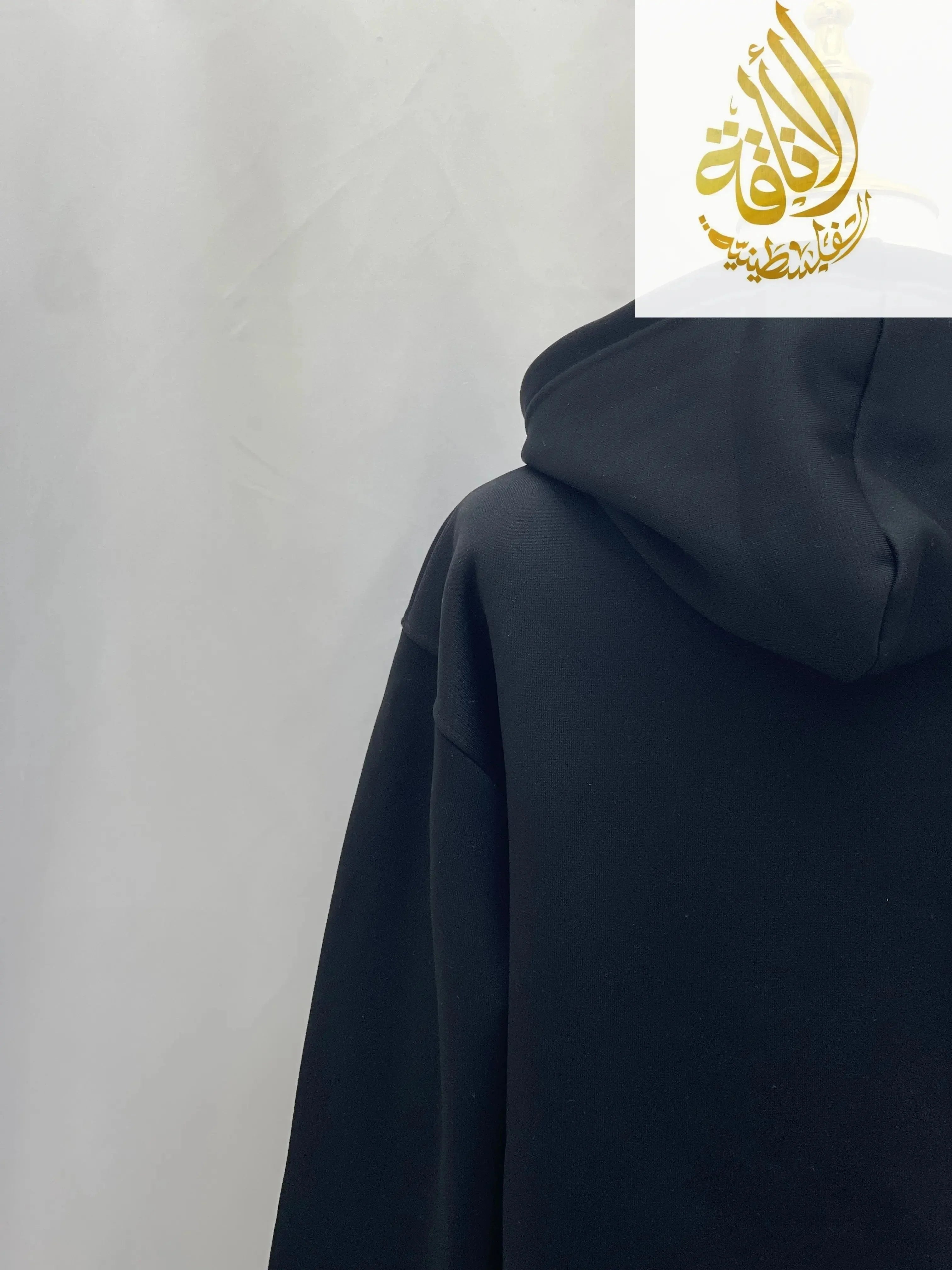 Black Kuffia Hoodie for Men - Stylish and Comfortable Left Side Design Palestinian Elegance