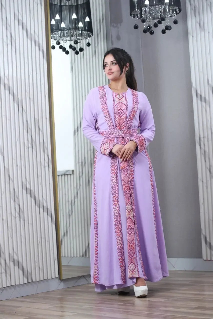 Elegant 2Pc Cy Embroidery Abaya: A Statement of Elegance and Style Palestinian Elegance