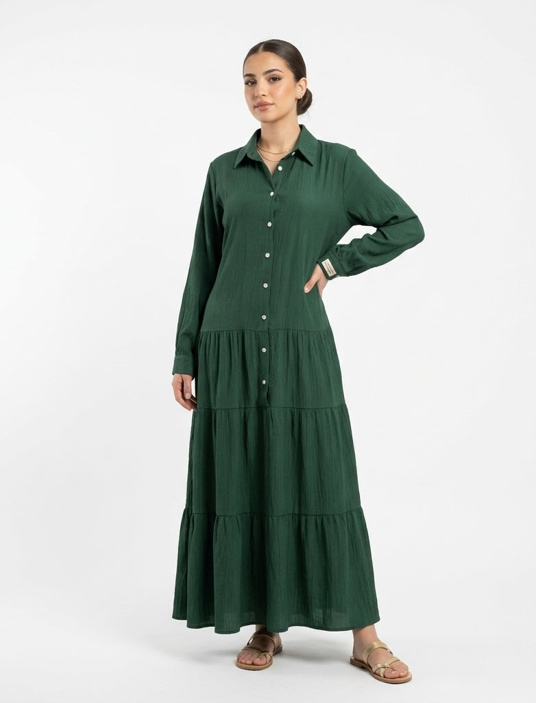 Serene Breeze Tiered Dress - Palestinian Elegance
