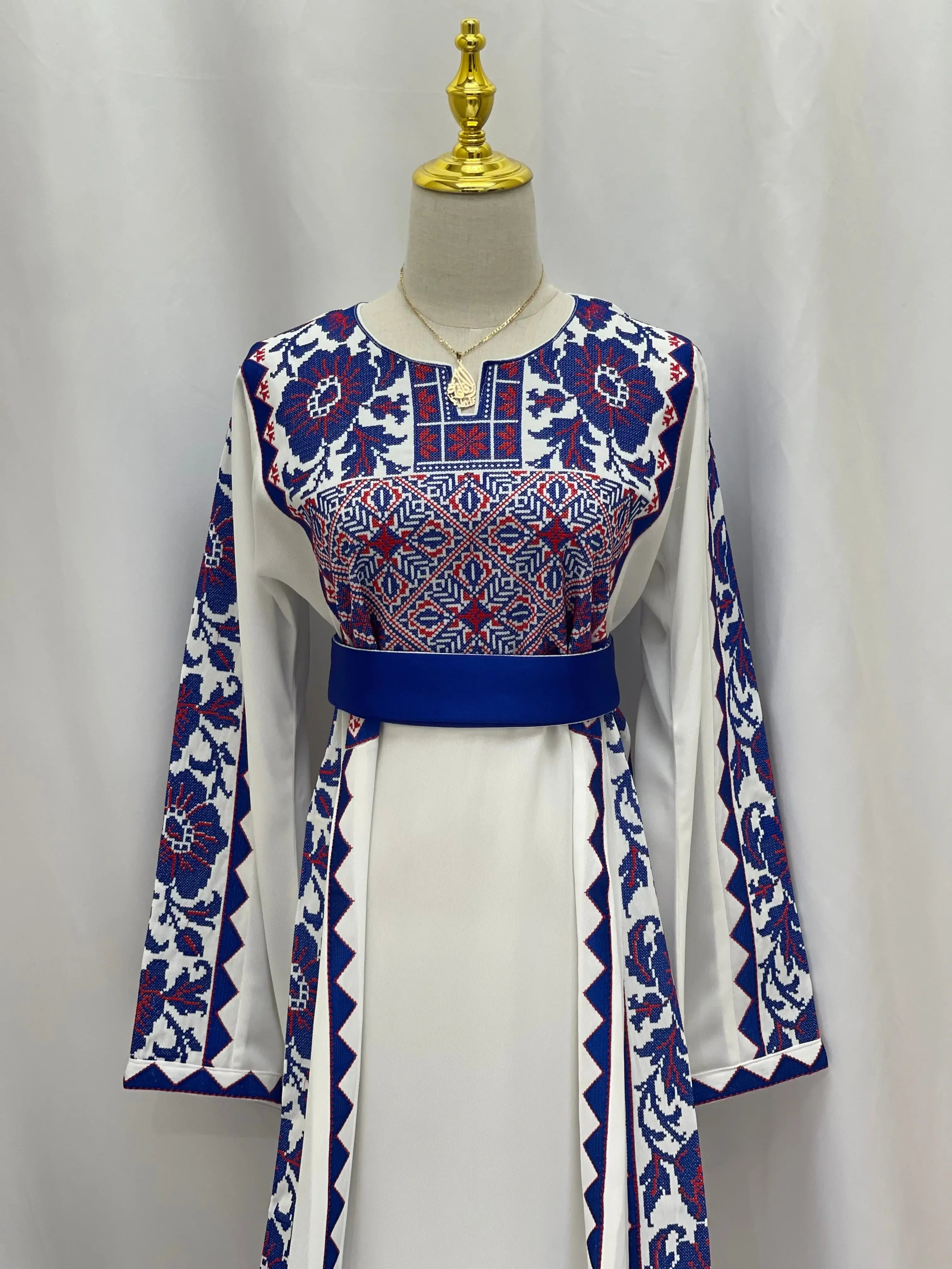 Embroidered Flowers Unique Thoub Palestinian Elegance