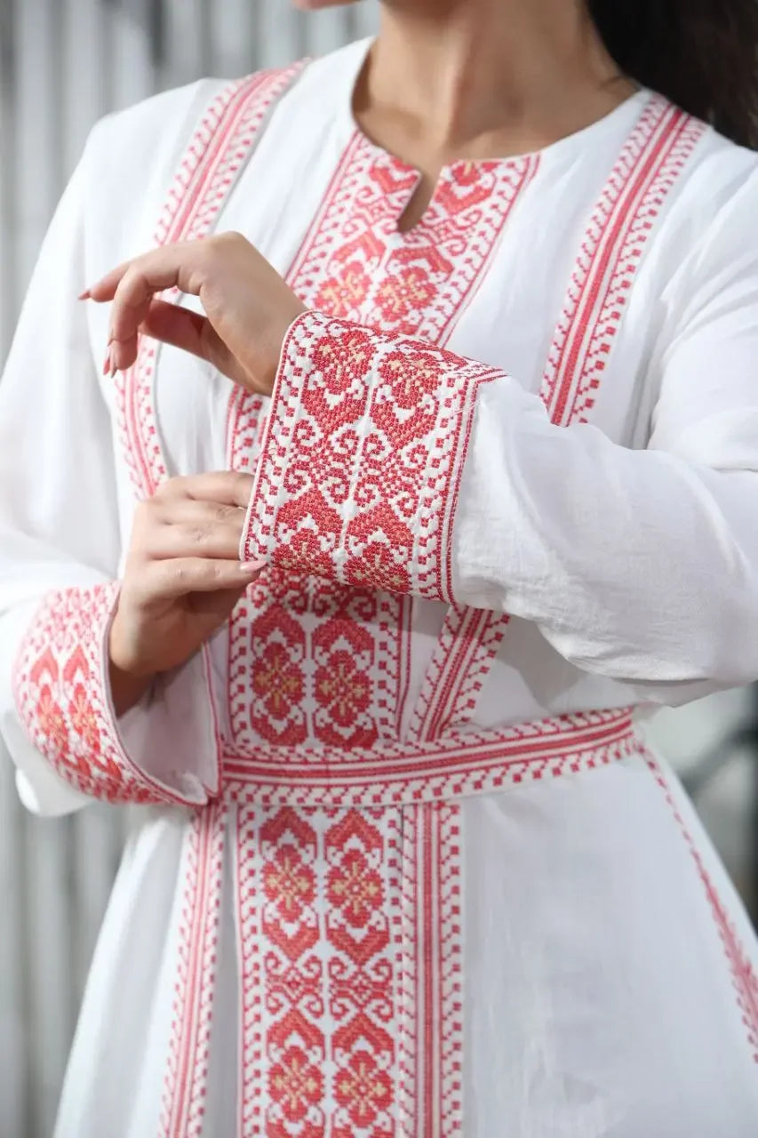 Simple Embroidery 2Pc Abaya: Elegance and Versatility in Modest Fashion Palestinian Elegance