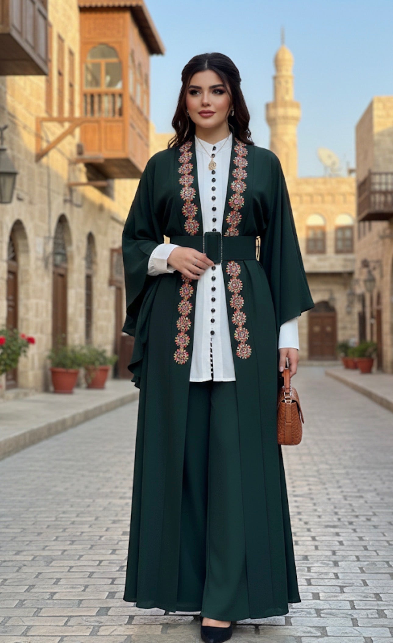 4-Piece Layered Open Abaya Set