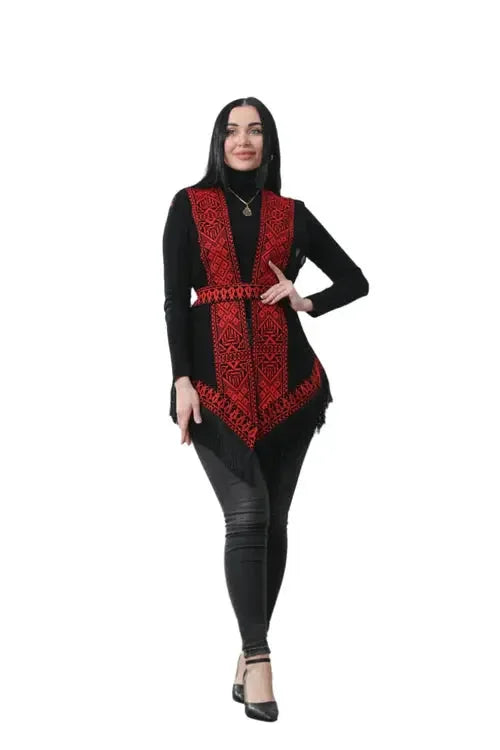 Craftsmanship at Its Finest: Intricate Embroidery Vest Palestinian Elegance