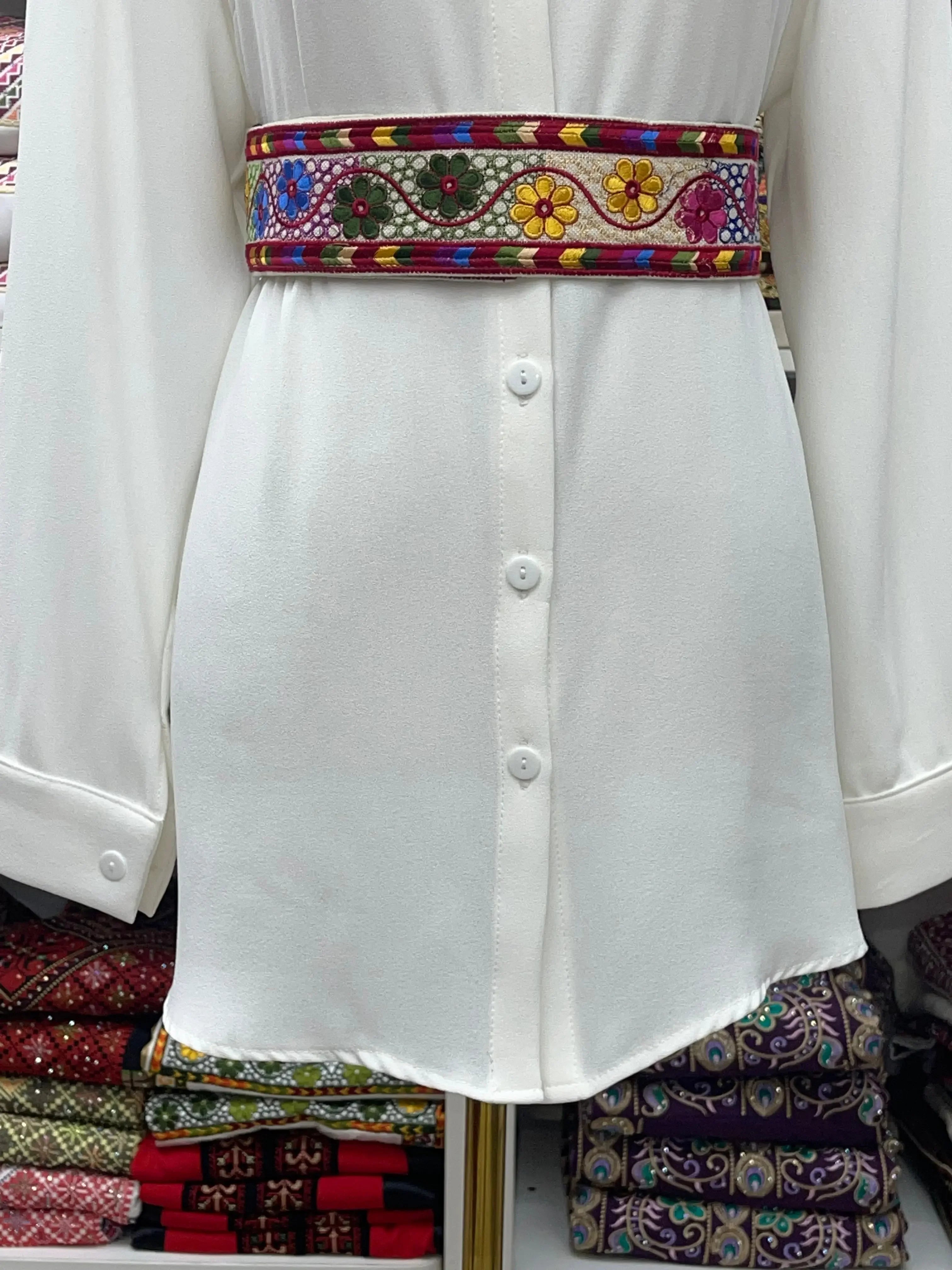 Embroidered Flowers Belt - Elegant & Stylish Accessory Palestinian Elegance