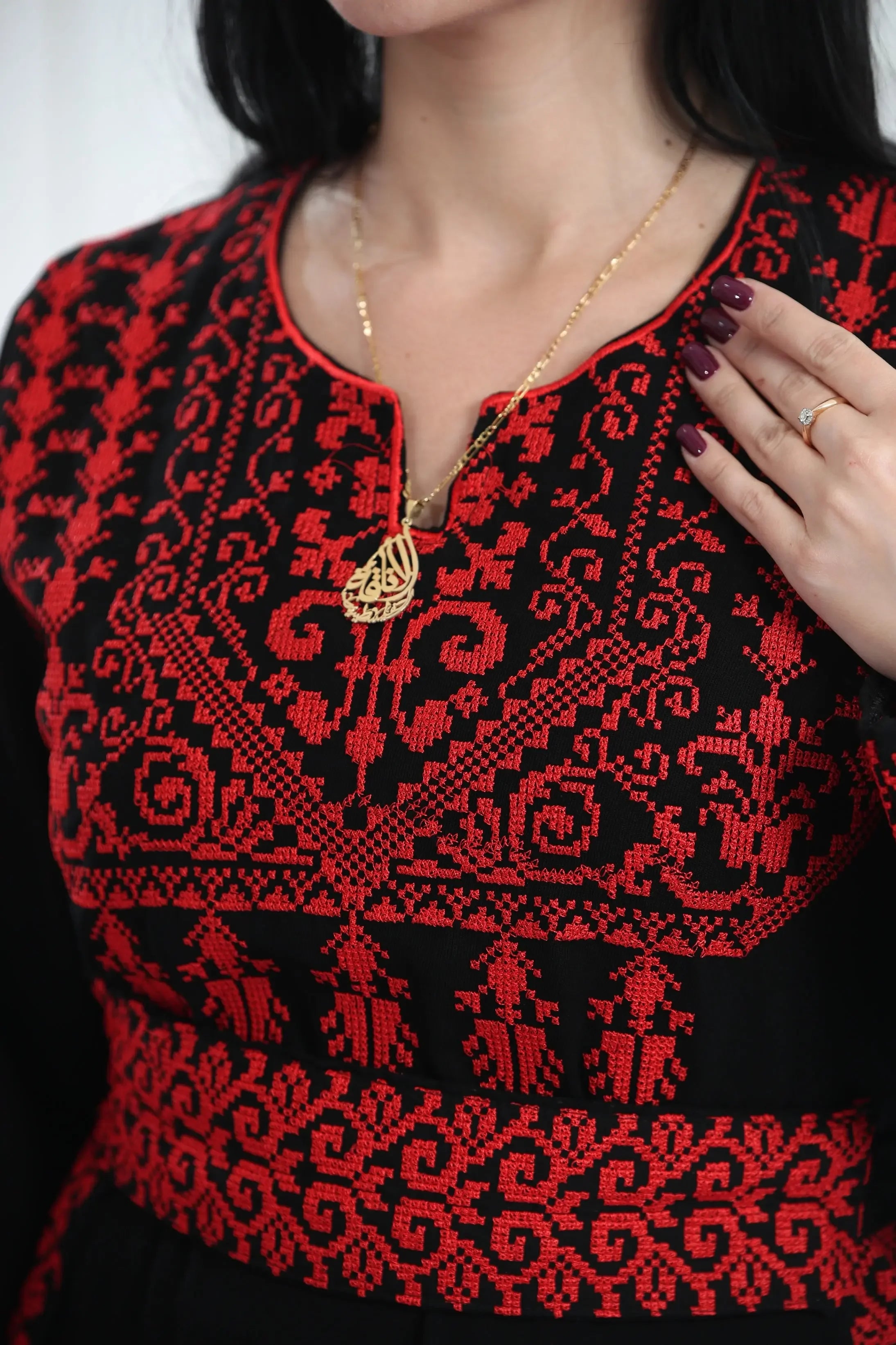 The Warda Embroidered Dress Palestinian Elegance