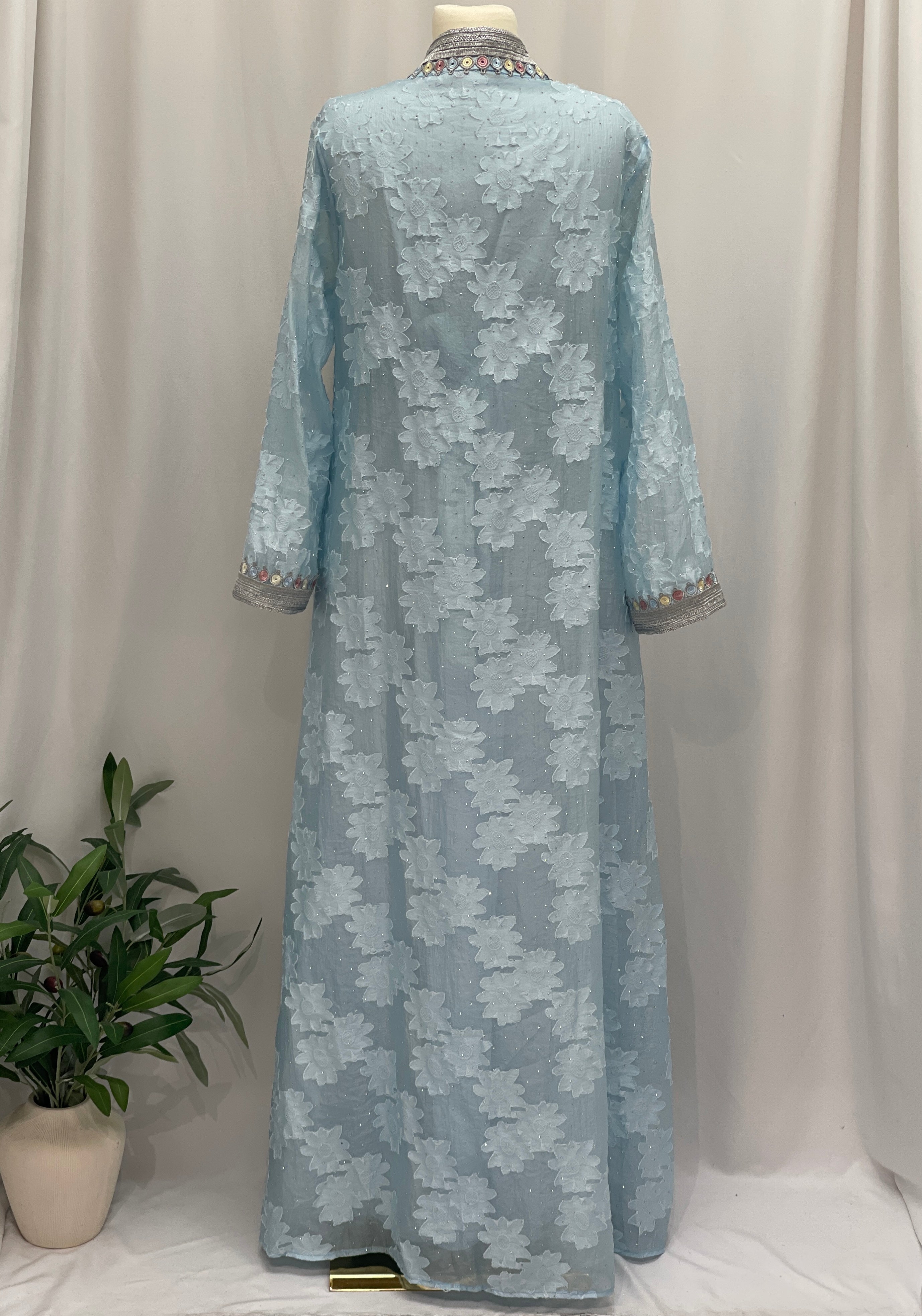 Sky Bloom Abaya