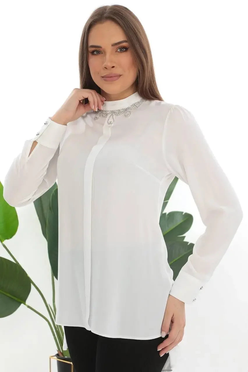 Rhinestone Blouse – Glamorous Elegance and Sparkling Style Palestinian Elegance