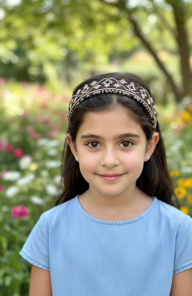 Palestinian Embroidered Headband-featuring classic geometric outfits special occasions.