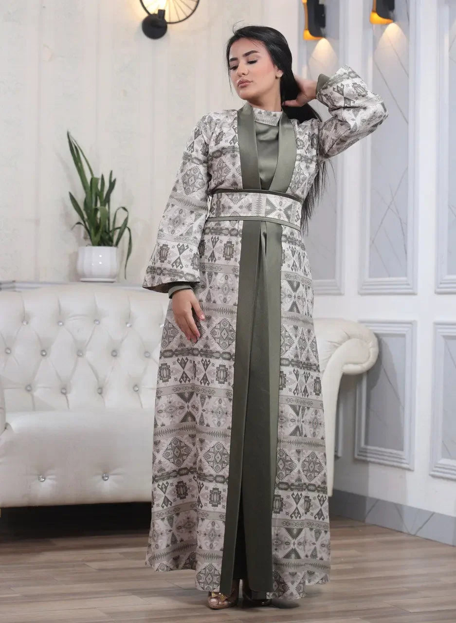 Satin Silk Kaftan: Luxurious Comfort and Elegant Style Palestinian Elegance