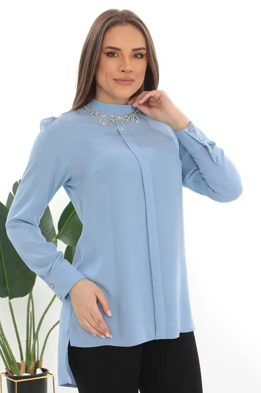 Rhinestone Blouse – Glamorous Elegance and Sparkling Style Palestinian Elegance