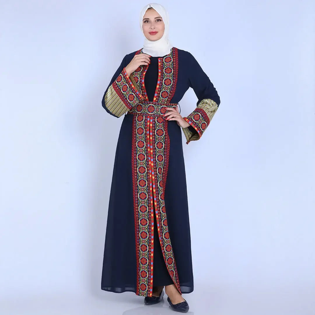 Royal Heritage Reversible Belt Bisht - Palestinian Elegance