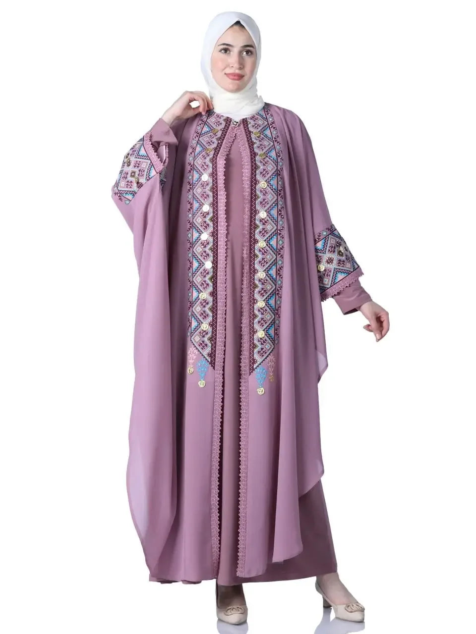 Butterfly Cut Embroidery Kaftan: Unique Elegance and Intricate Design Palestinian Elegance