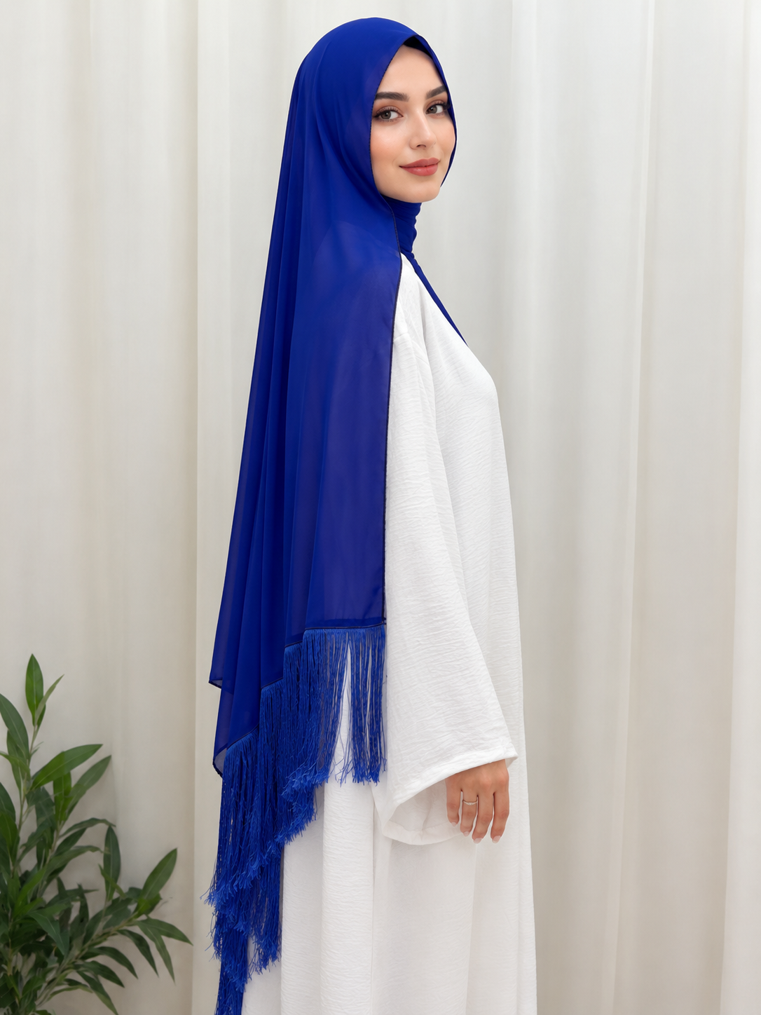 Classic Fringe Chiffon Shawl