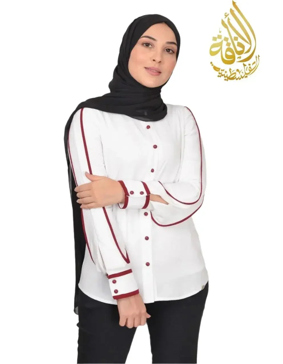 Contrast Ping Shirt Palestinian Elegance