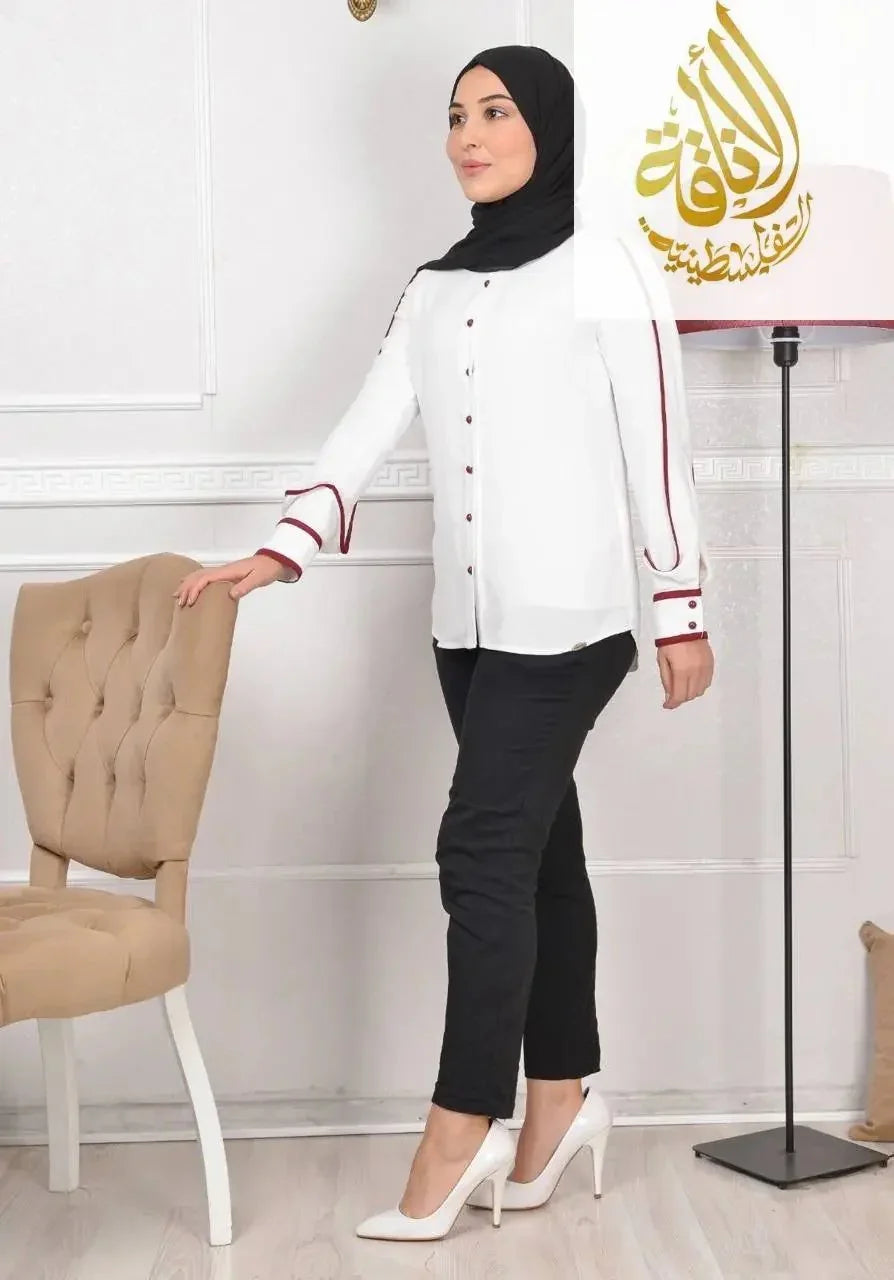 Contrast Ping Shirt Palestinian Elegance