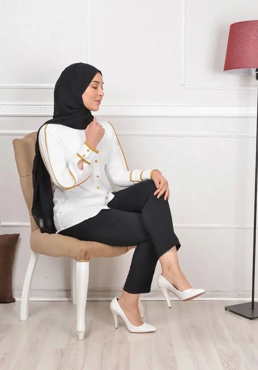 Contrast Ping Shirt Palestinian Elegance