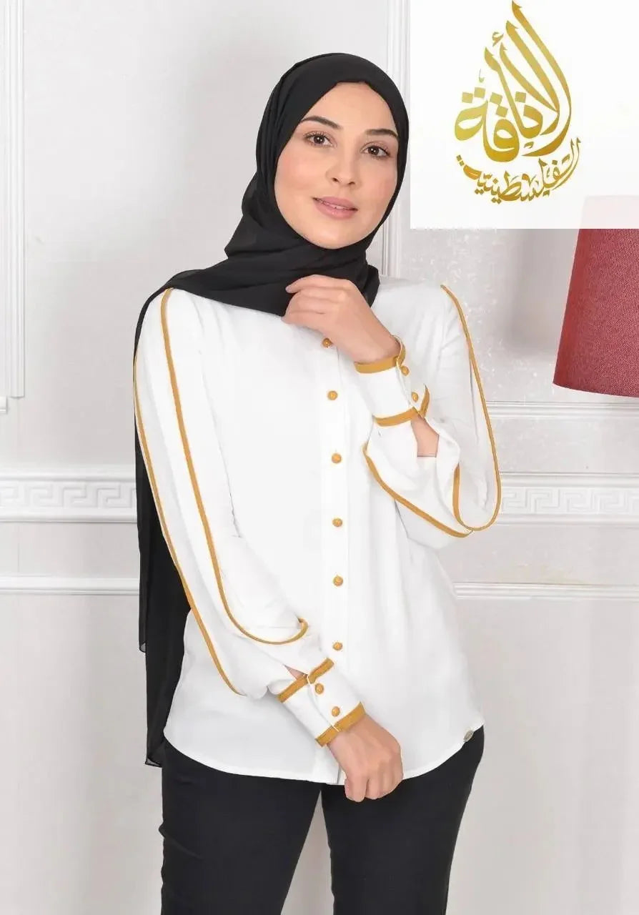 Contrast Ping Shirt Palestinian Elegance