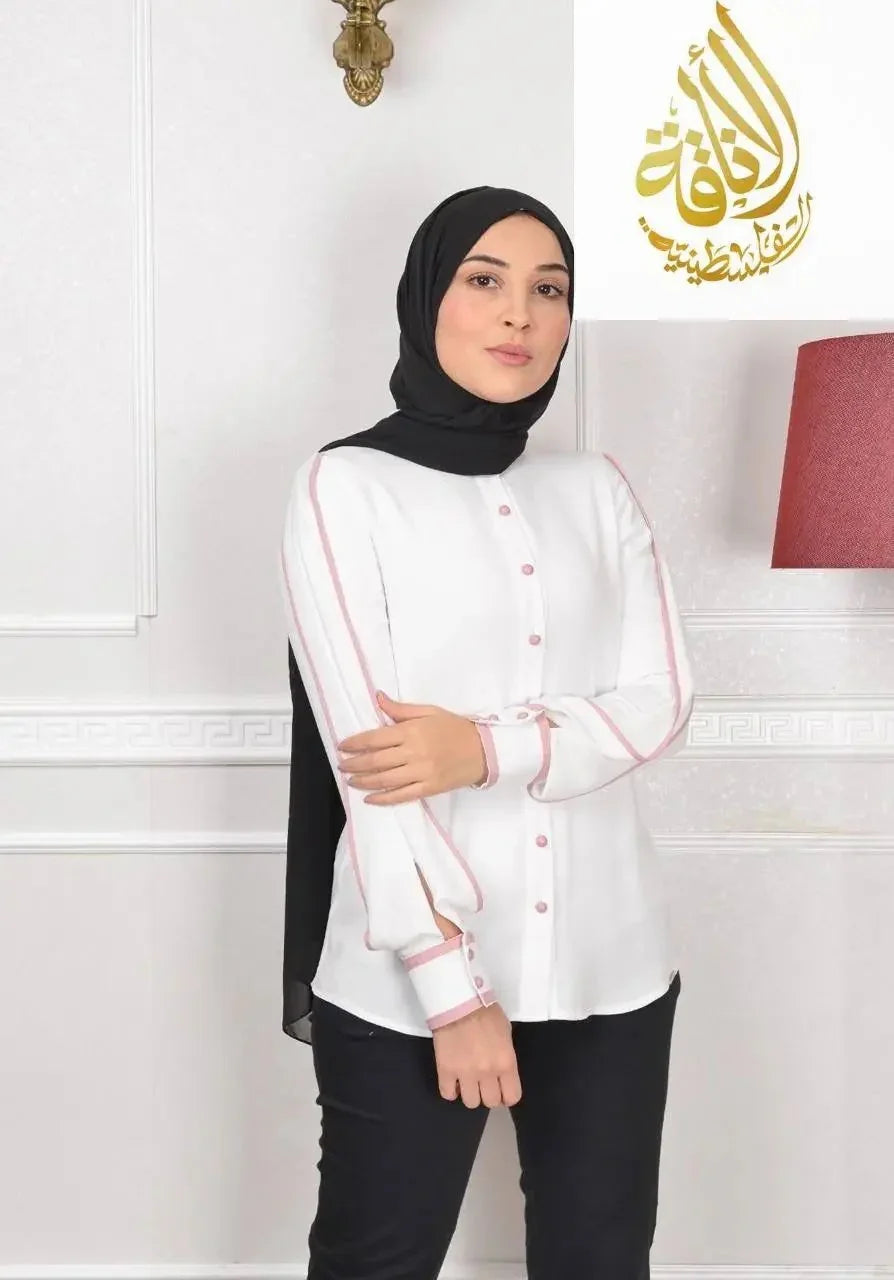 Contrast Ping Shirt Palestinian Elegance