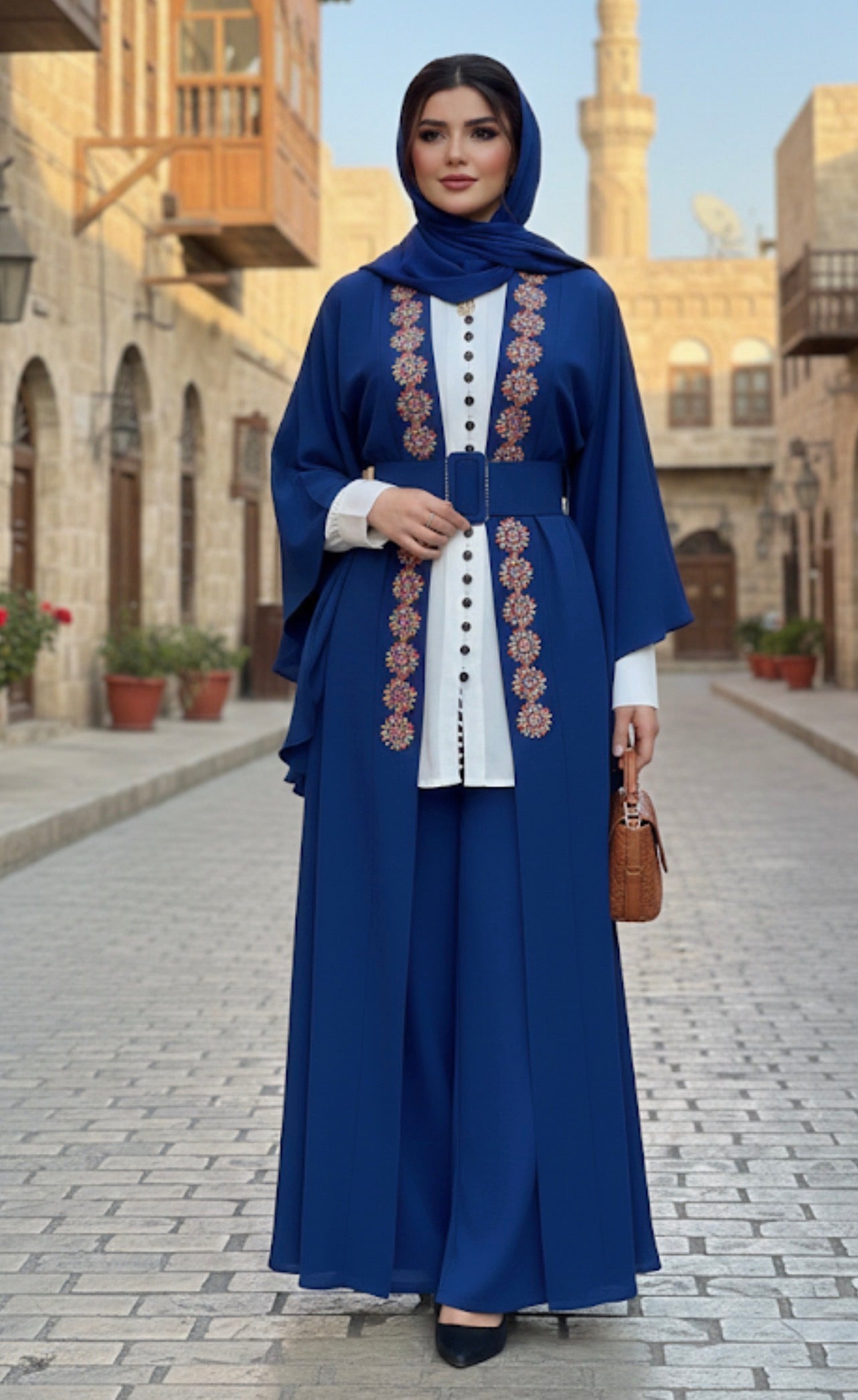 4-Piece Layered Open Abaya Set