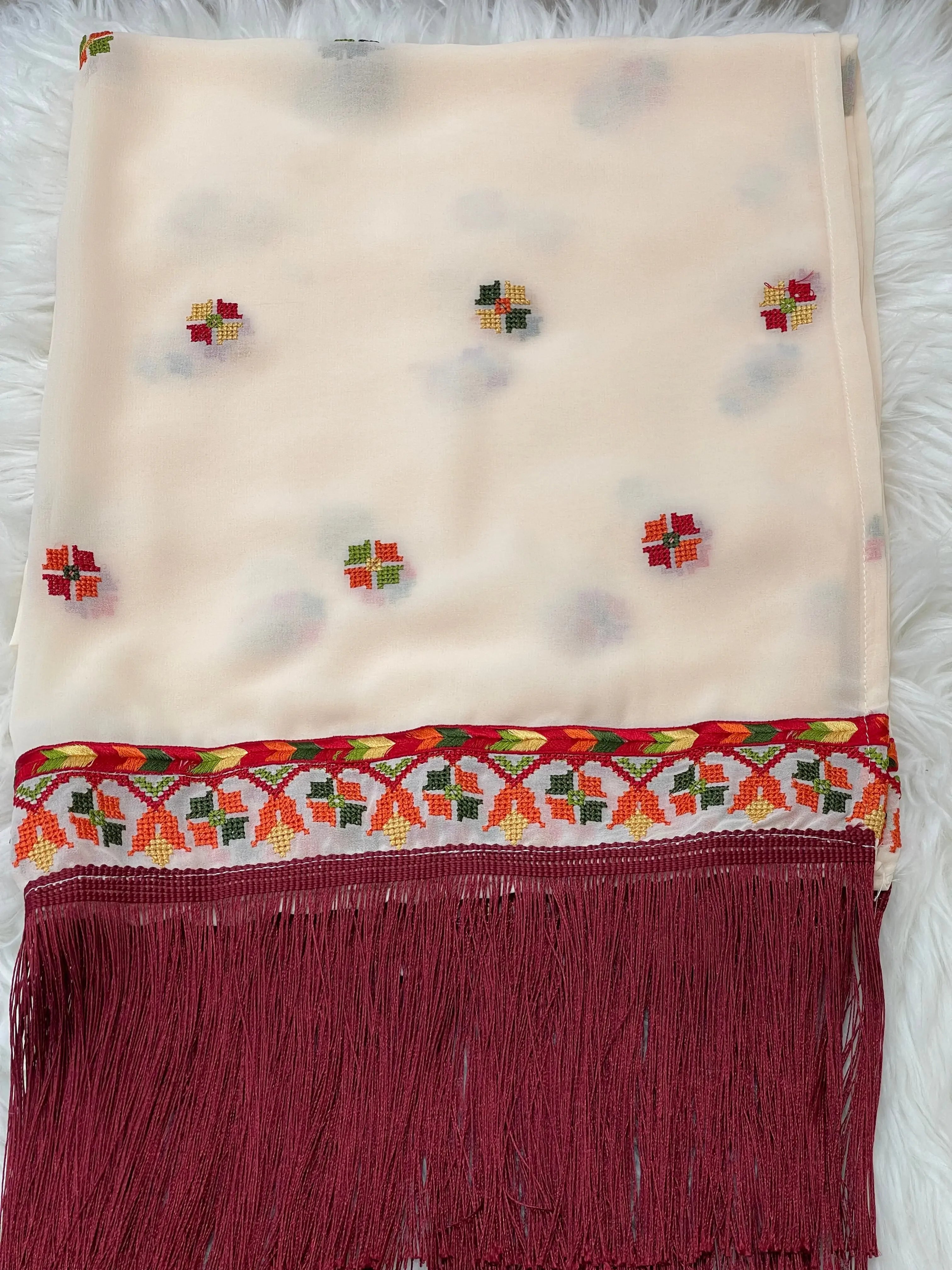 Embroidery Khirka with Tassel: Elegant Design and Versatile Style Palestinian Elegance
