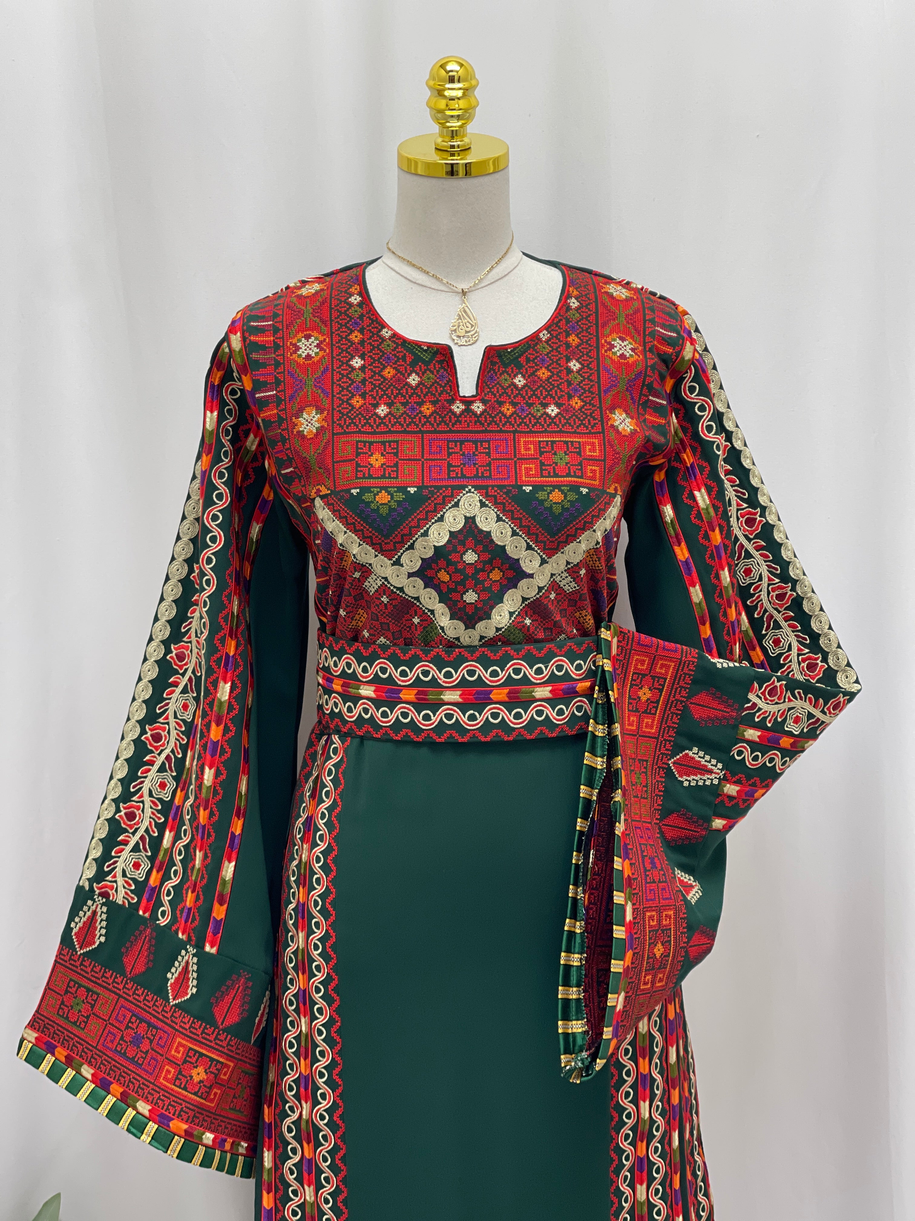 Palestinian Heritage Elegance Embroidered Thobe