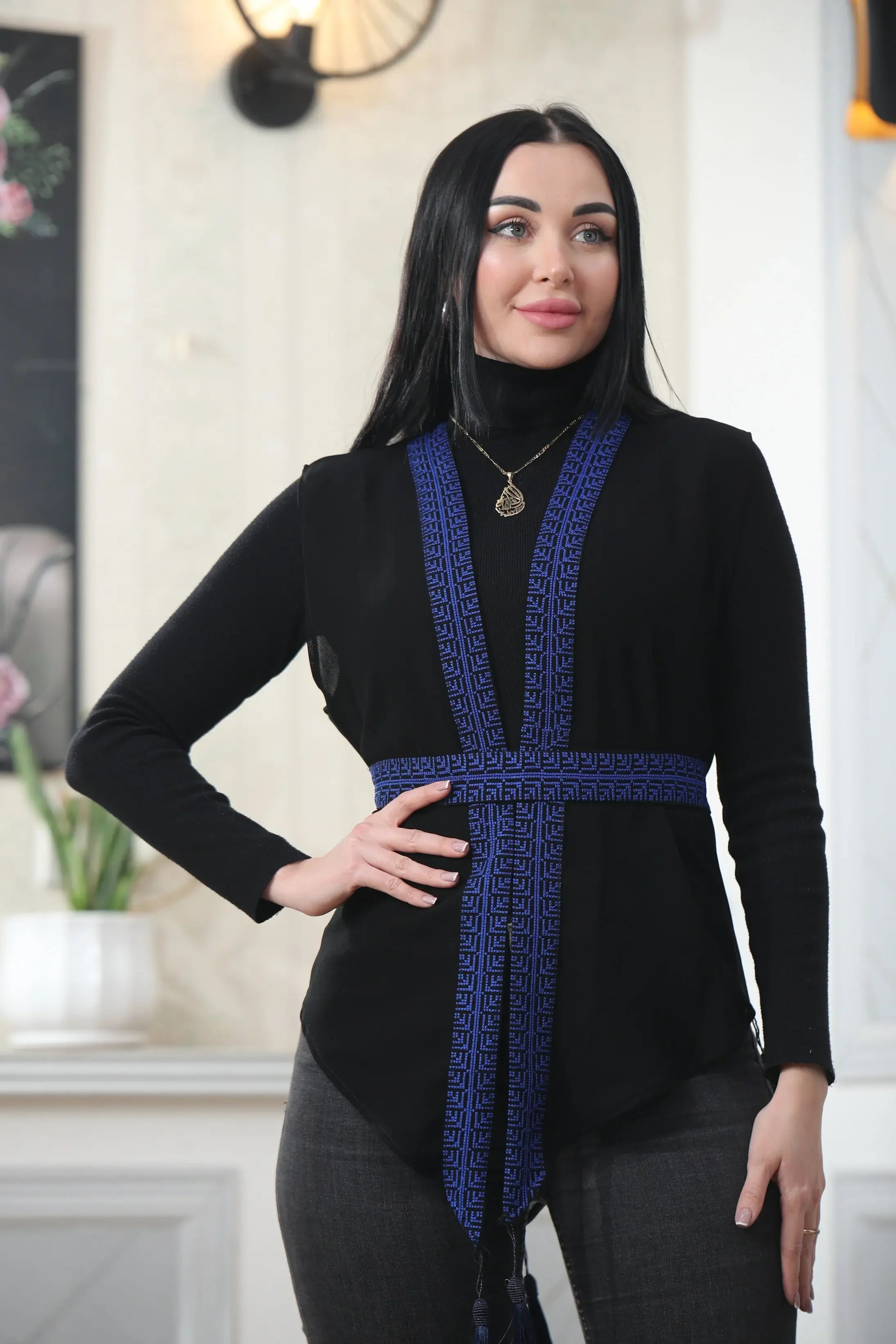 Chiffon Colorful Embroidered Vest - Vibrant & Stylish Layer Palestinian Elegance