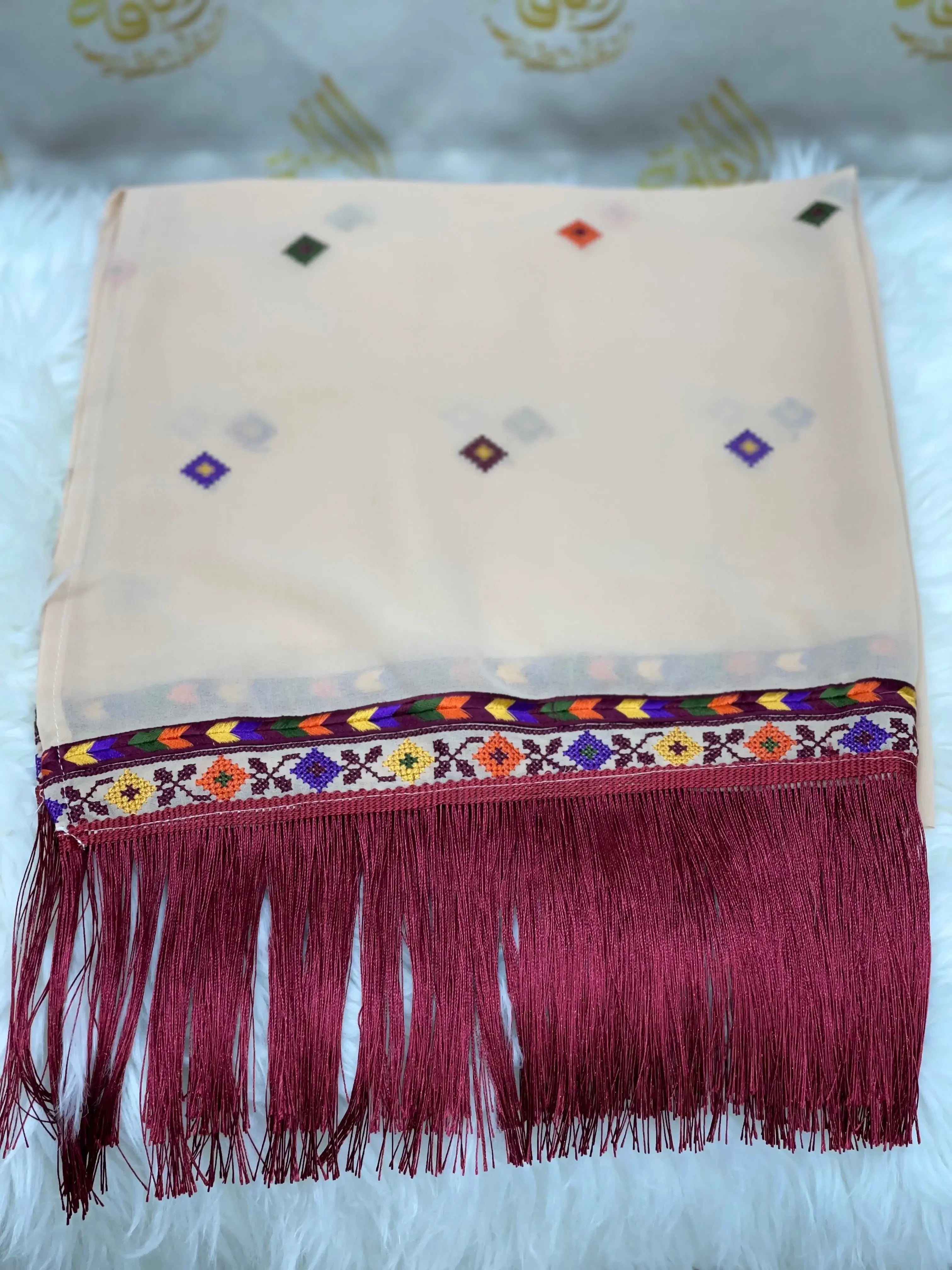 Embroidery Khirka with Tassel: Elegant Design and Versatile Style Palestinian Elegance