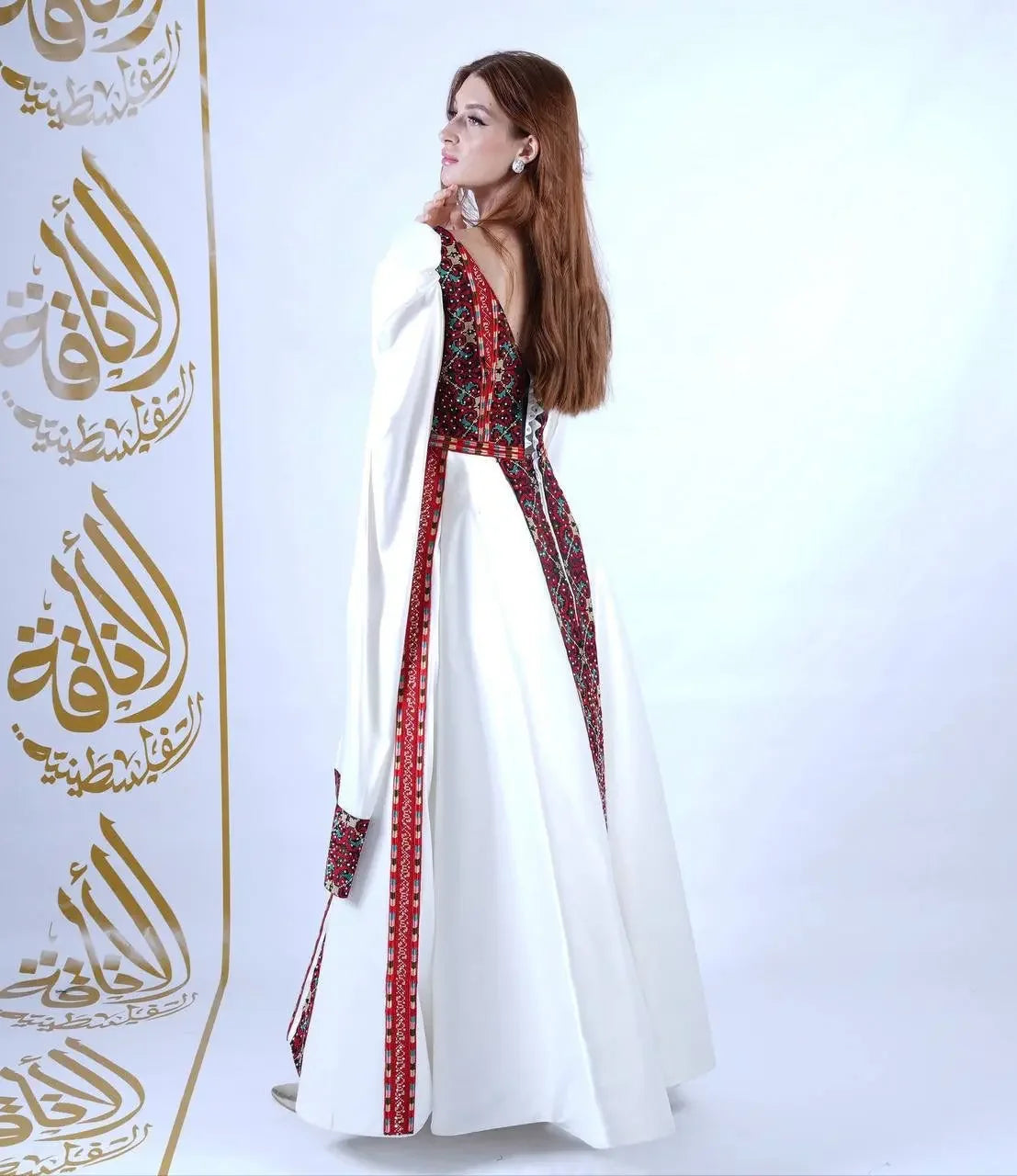 Intricate Tatreez Embroidery Ball Gown: Elegance and Cultural Heritage Palestinian Elegance