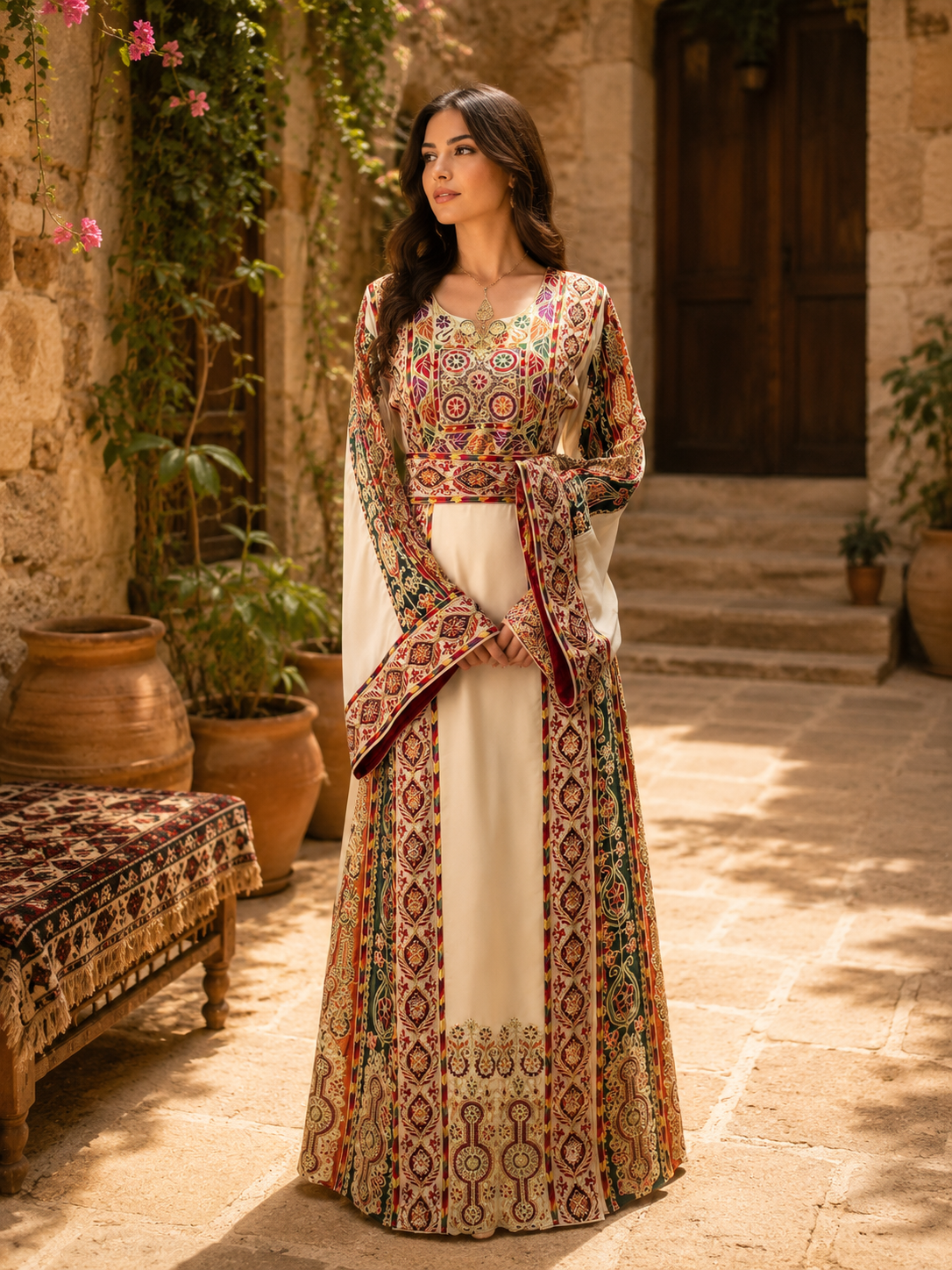 Karmel Queen Embroidered Thobe