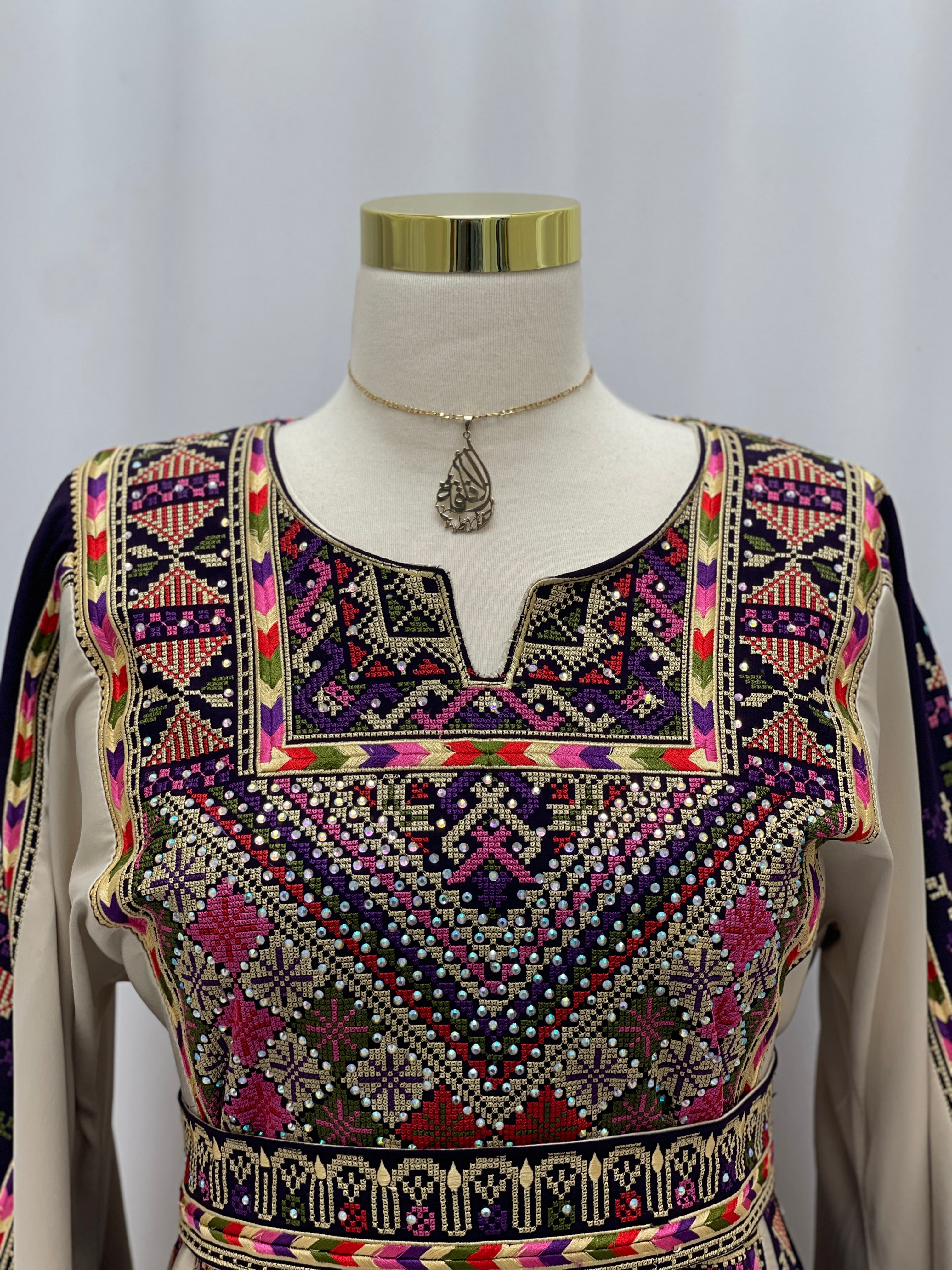 Diwan Embroidered Thoub | Elegant Heritage Palestinian Wear
