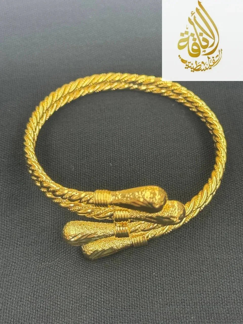 Palestinian Elegance imitated gold mabroume bracelet gold twist with textured twisted design