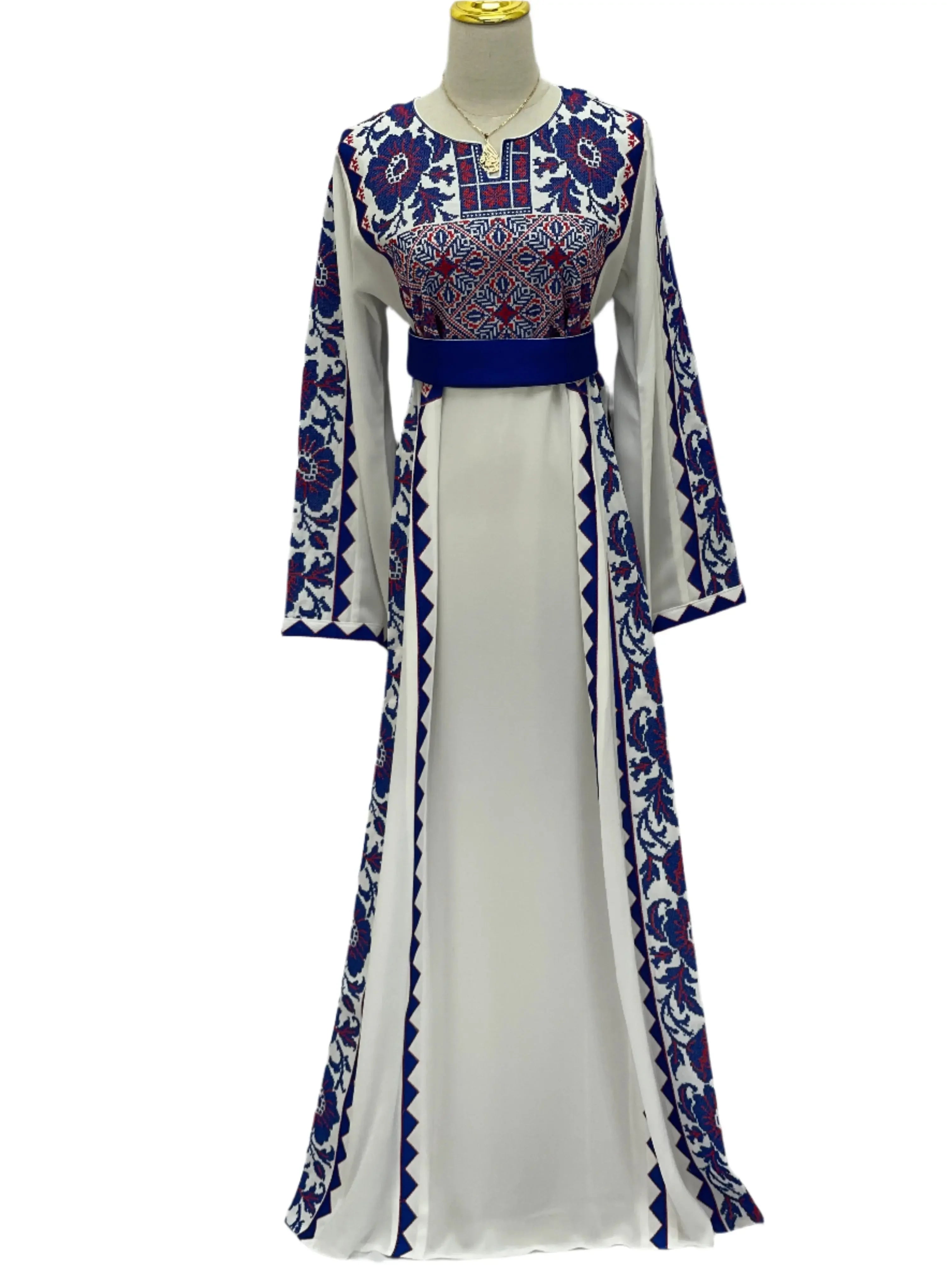 Embroidered Flowers Unique Thoub Palestinian Elegance