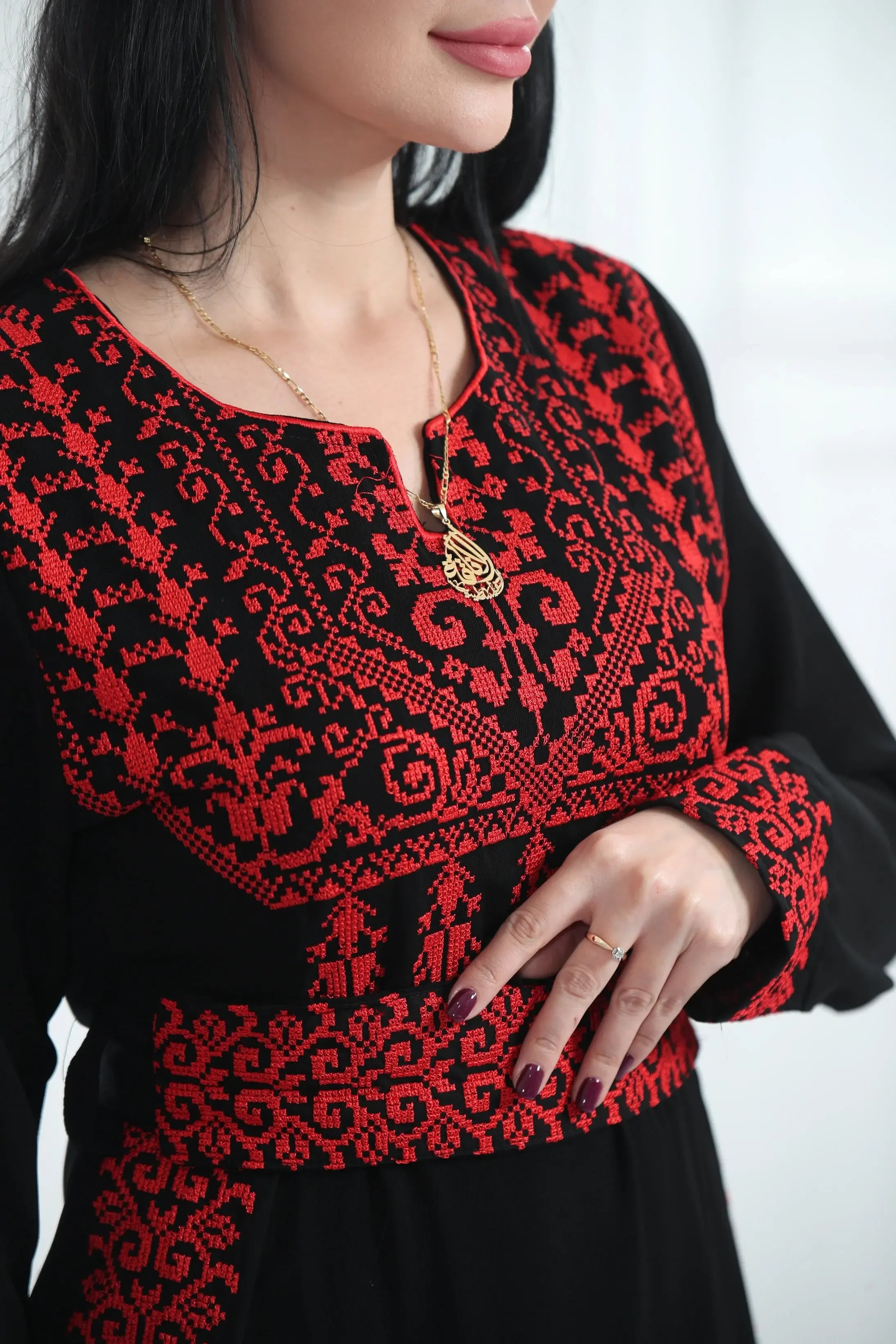 The Warda Embroidered Dress Palestinian Elegance